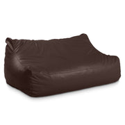 Atrium Collection Lozia Loveseat - Large Foam Bean Bag Sofa for Home Theaters, Offices, Schools, Reception & Waiting Rooms - Faux-Leather - Chocolate