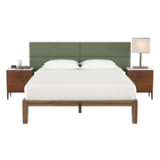 Jaxx Panelist Modern Padded Headboard – Set of 4 Wall Mounted Panels - King, Cypress Green Microvelvet