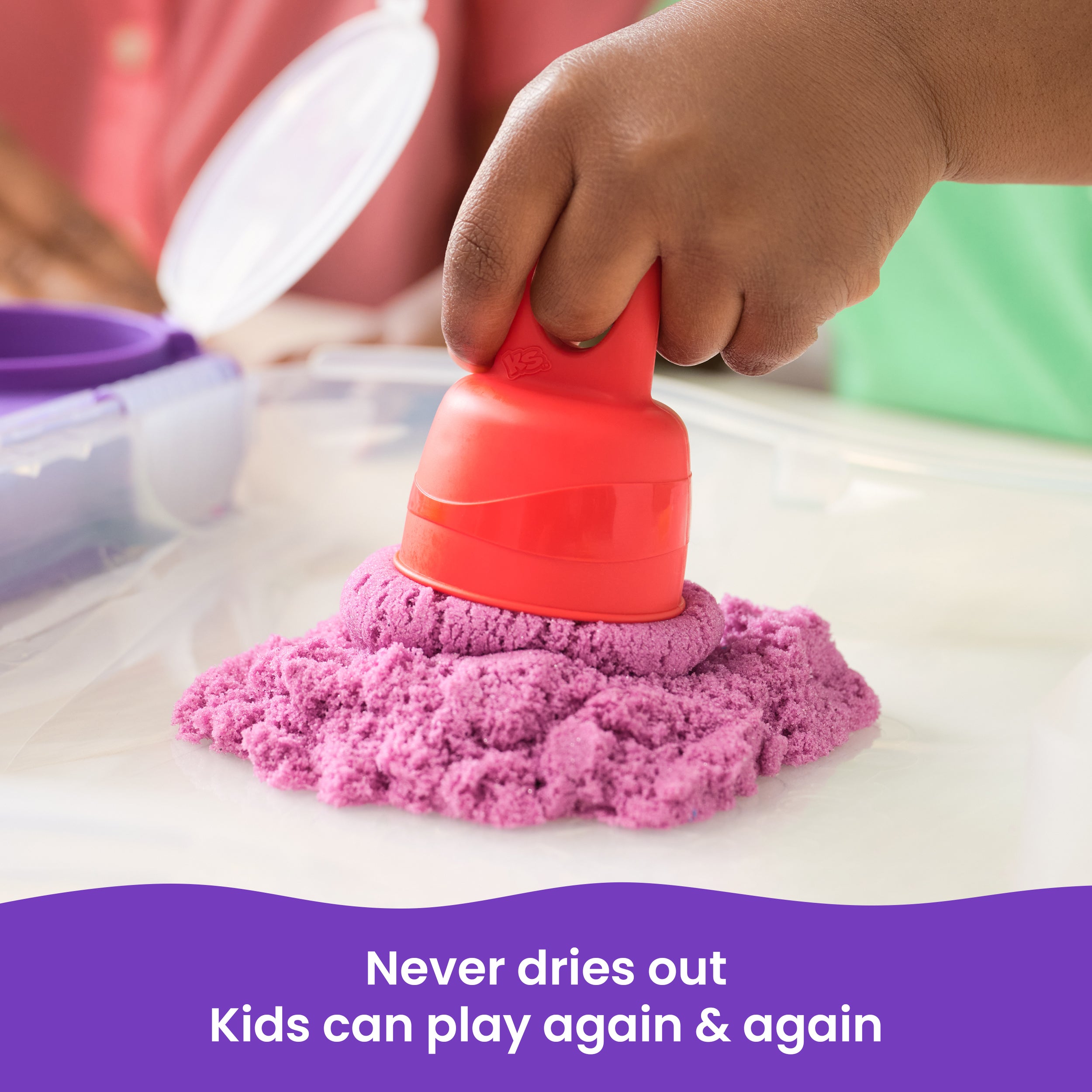 Kinetic Sand, Variety Case with 2lbs Play Sand Beach, Neon & Shimmer & 5 Tools, Reusable Storage, Sensory Toys for Kids Ages 3 and up
