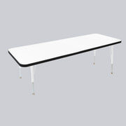 24" x 60" Rectangle Thermofused Activity Table with Adjustable Standard Swivel Glide Legs - White/Black/White