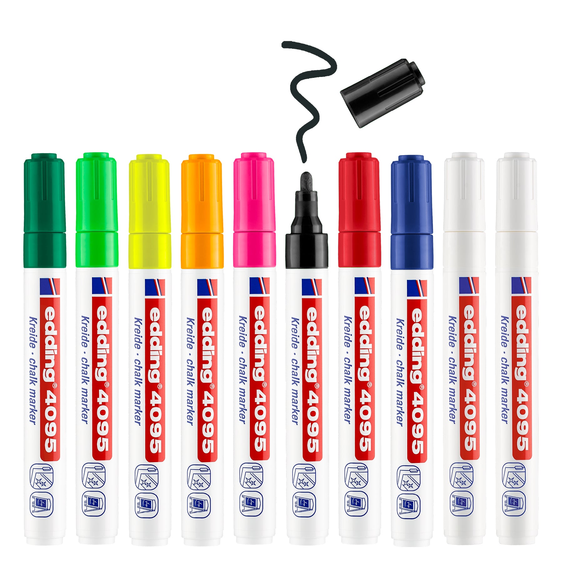 edding 4095 Chalk Marker - Box of 10 - Assorted