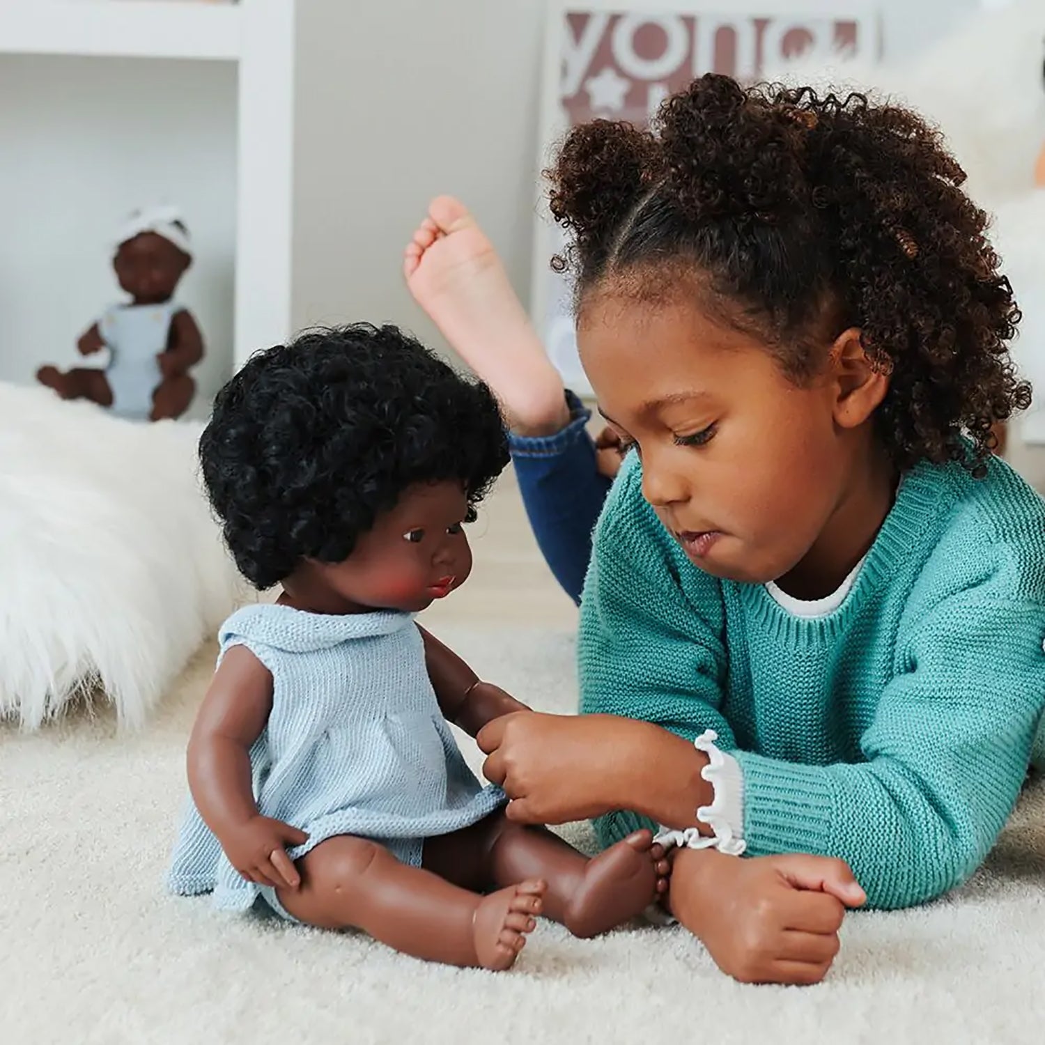 Clothes for 15" Dolls, Knitted Outfit Dress & Headband