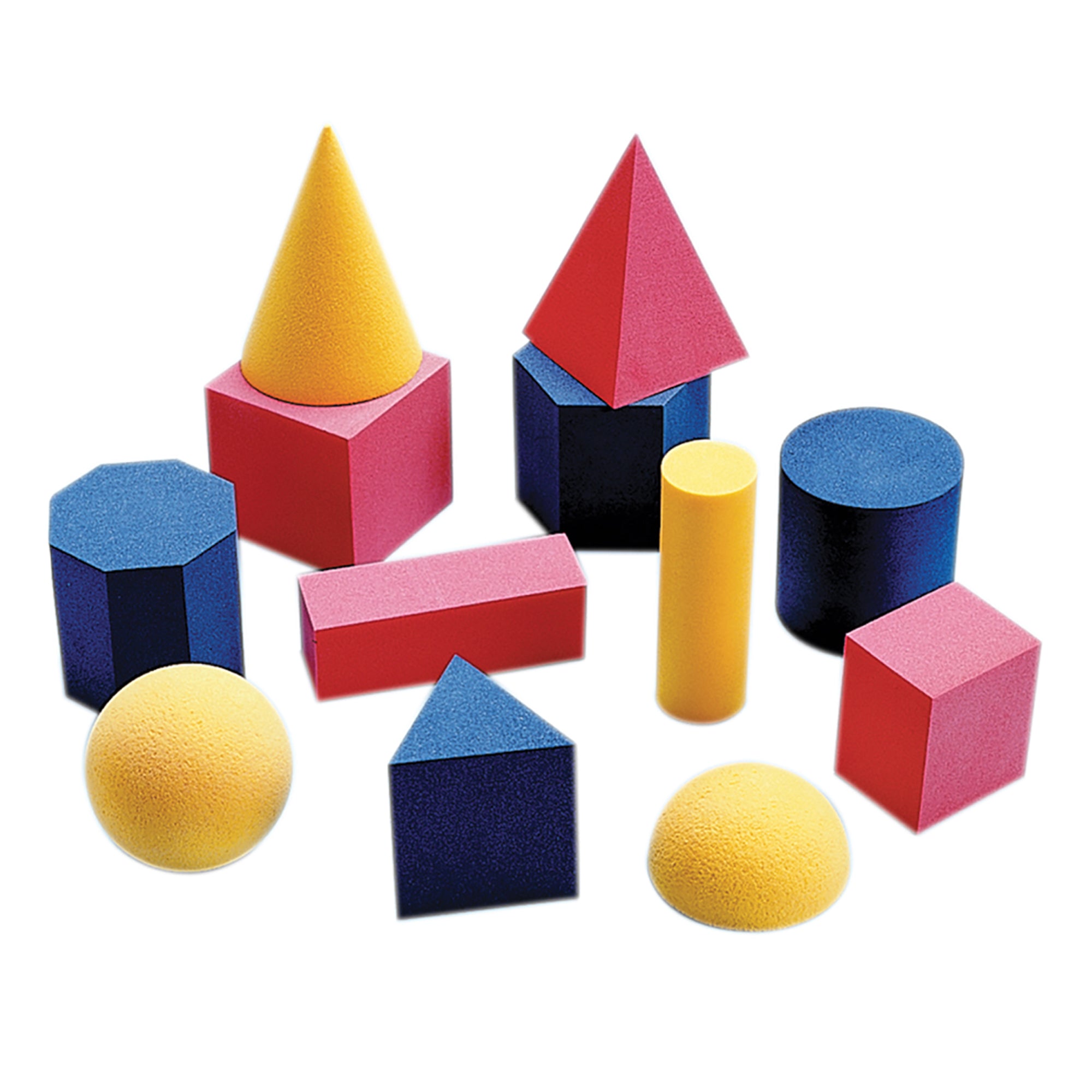 Foam Geometric Solids, 12 Pieces