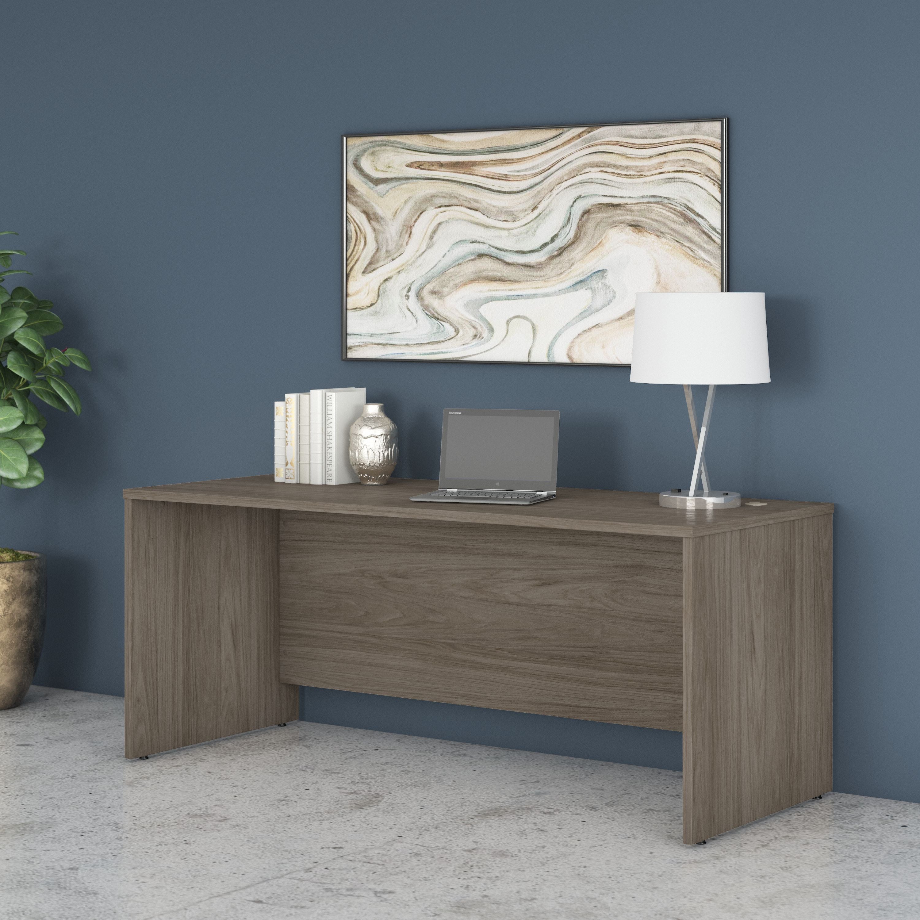 Bush Business Furniture Studio C 72W x 30D Office Desk in Modern Hickory - 71.02" Width x 29.37" Depth x 29.84" Height