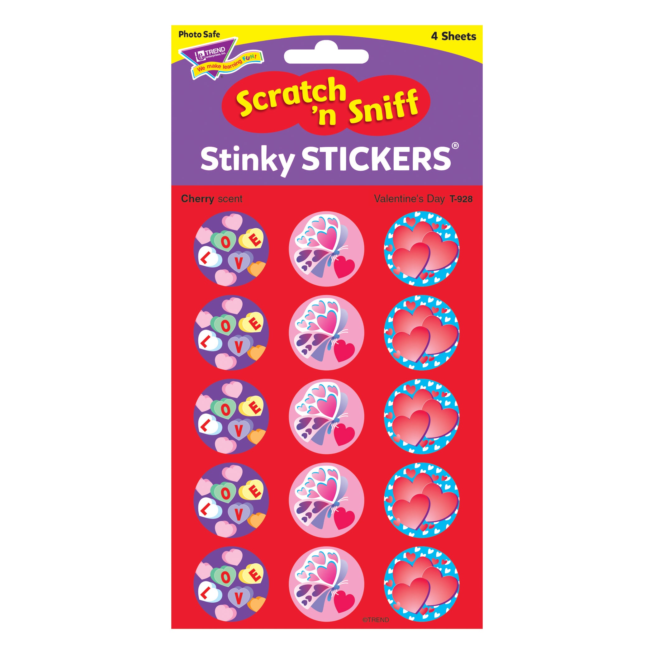 Valentine's Day/Cherry Stinky Stickers®, 60 ct.