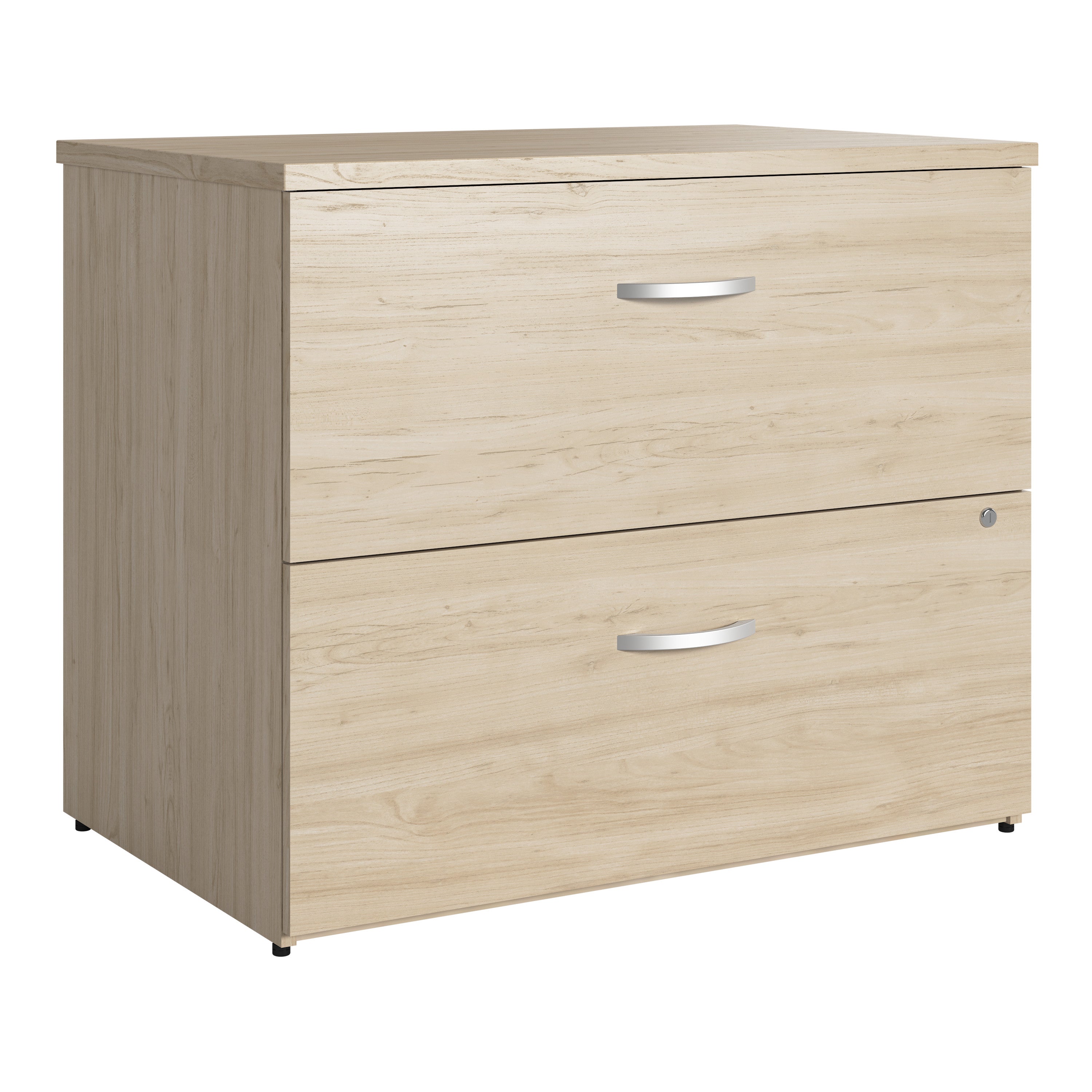 Bush Business Furniture Studio C 2 Drawer Lateral File Cabinet in Natural Elm - Assembled - 35.67" Width x 23.35" Depth x 29.84" Height