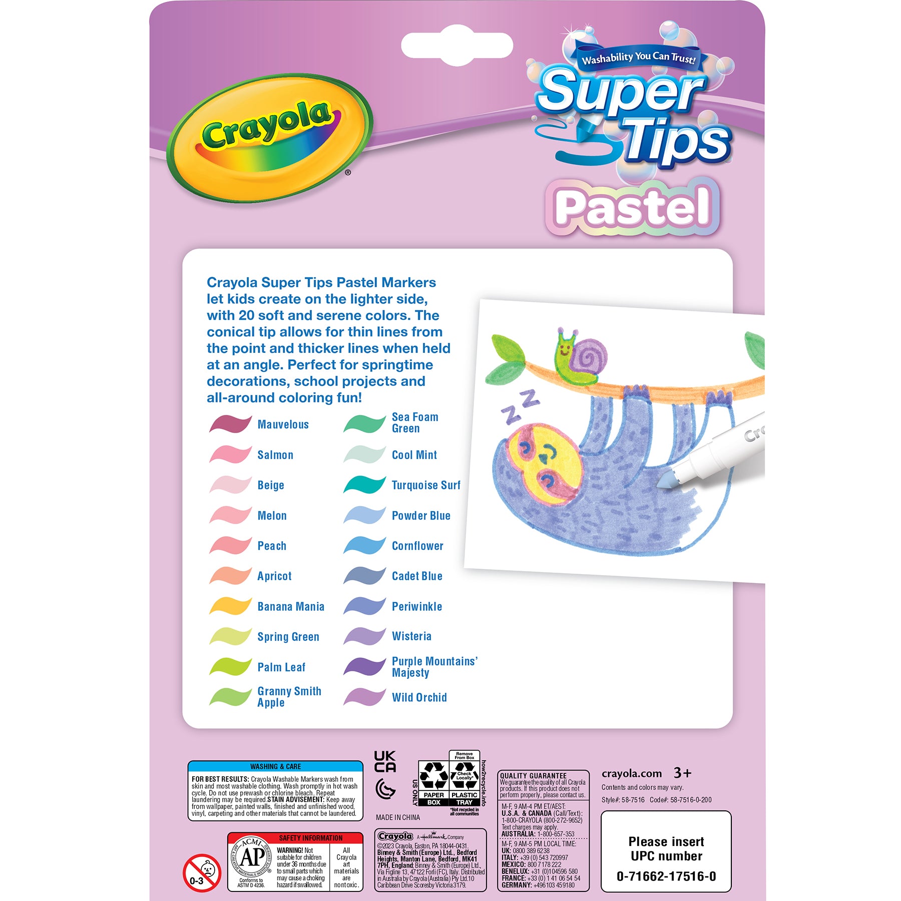 Supertip Markers, Pastel, 20 Count