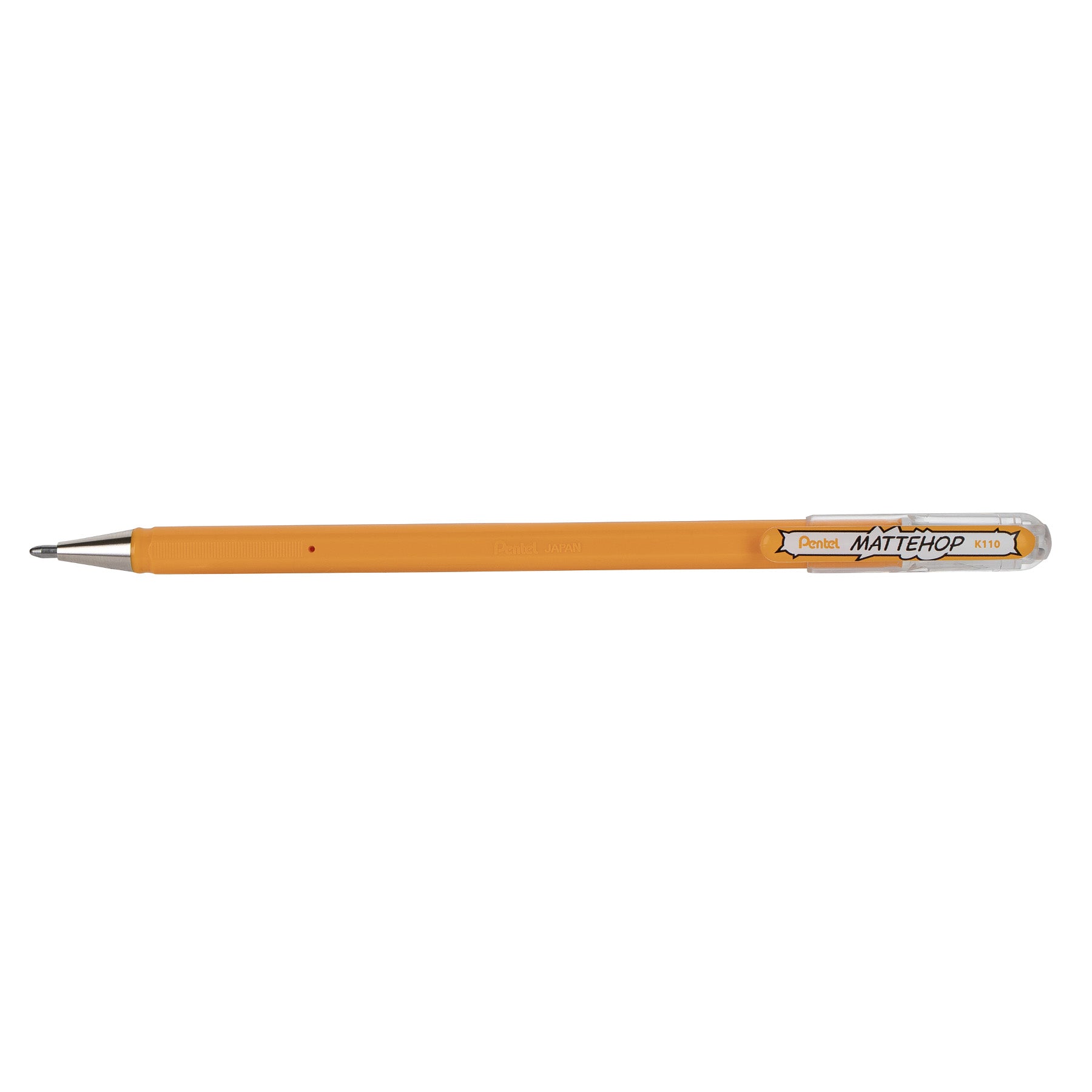 Hybrid MATTEHOP Gel Roller, 1.0mm, Matte Yellow Orange Ink, Pack of 12