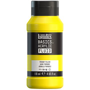 LQ BASICS Acrylic Fluid 118ml Bottle -  Primary Yellow