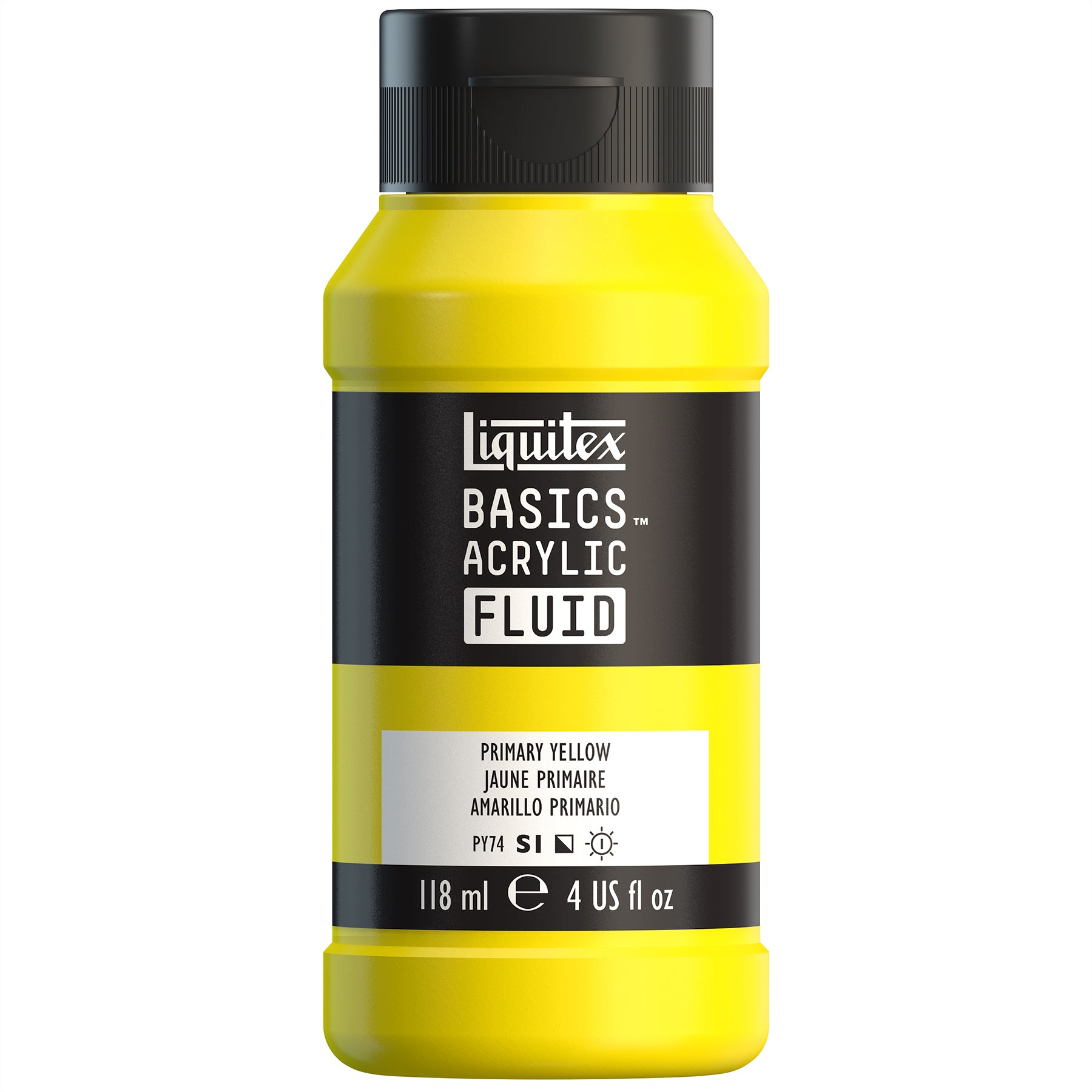 LQ BASICS Acrylic Fluid 118ml Bottle -  Primary Yellow
