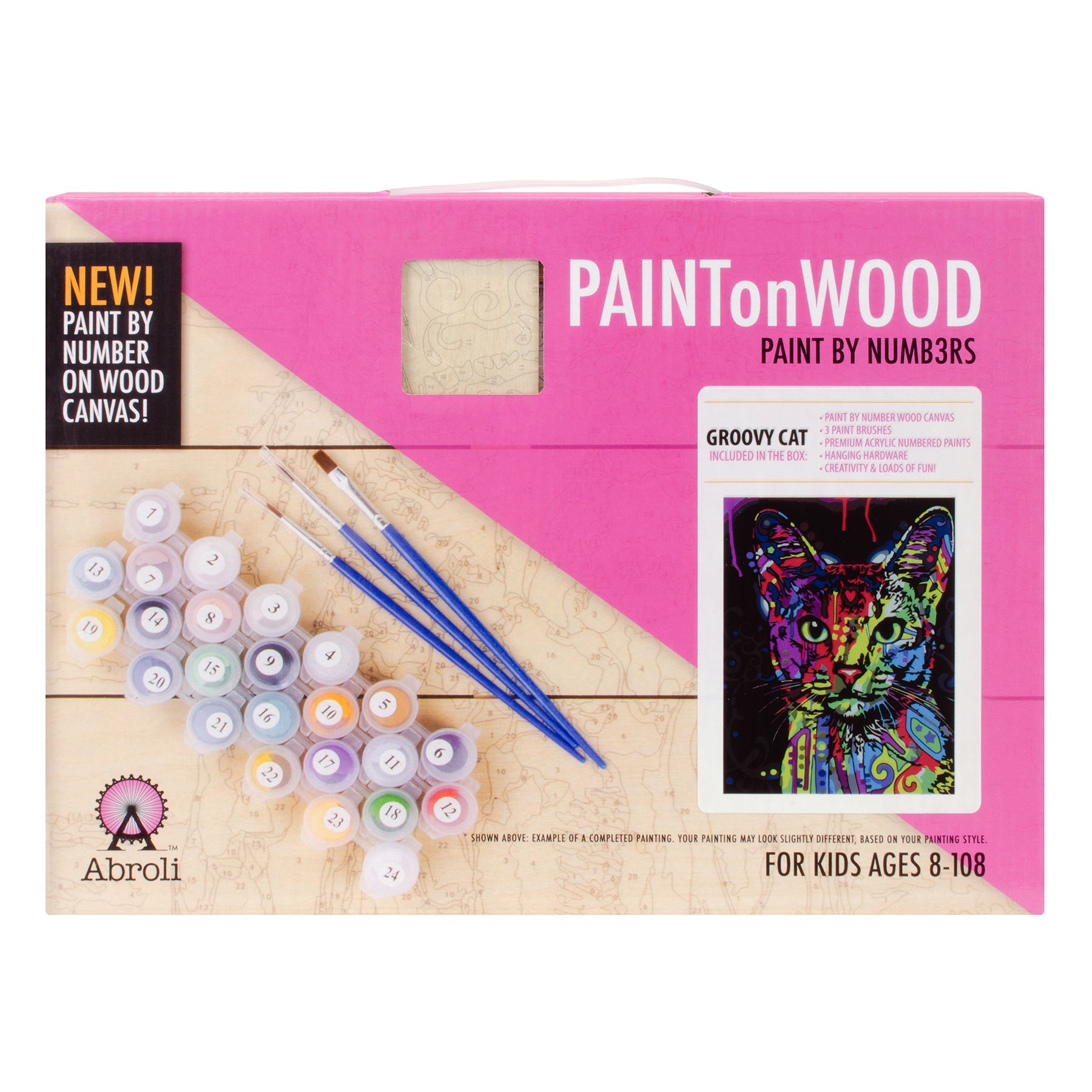 Small Paint On Wood by Number - Groovy Cat