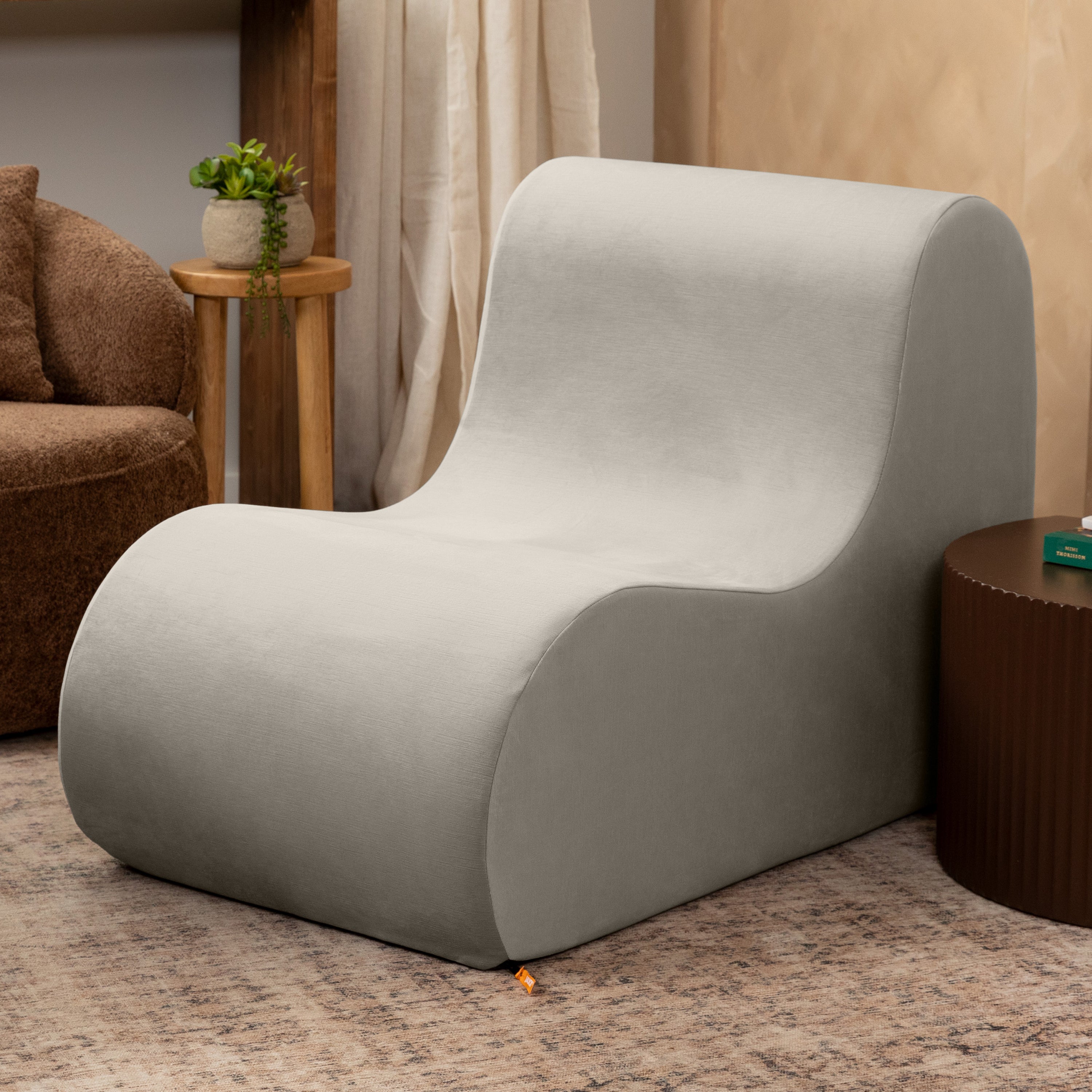 Jaxx Uptown Large Modern Armless Accent Chair, Dove Grey