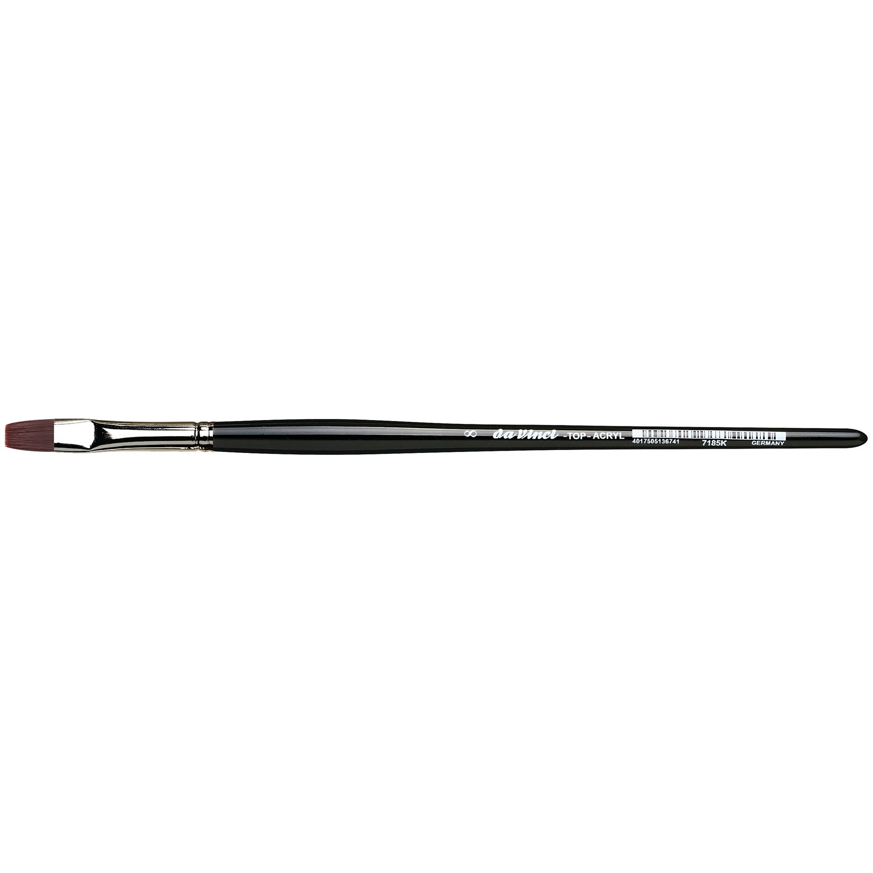 TOP-ACRYL Bright Red-Brown Brush, Synthetic, Acrylic & Oil, Flat, Series 7185K, Size 8
