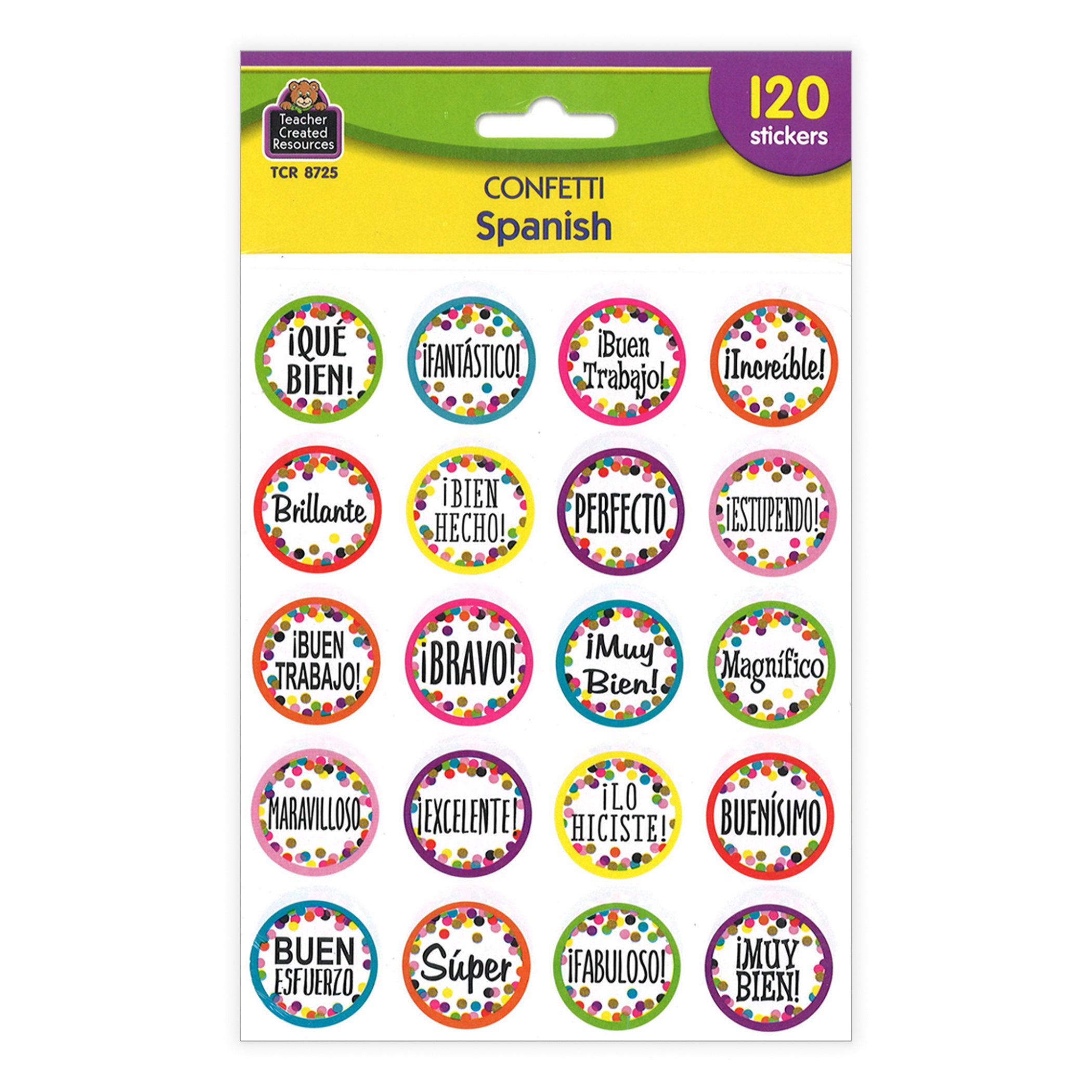 Confetti Spanish Stickers