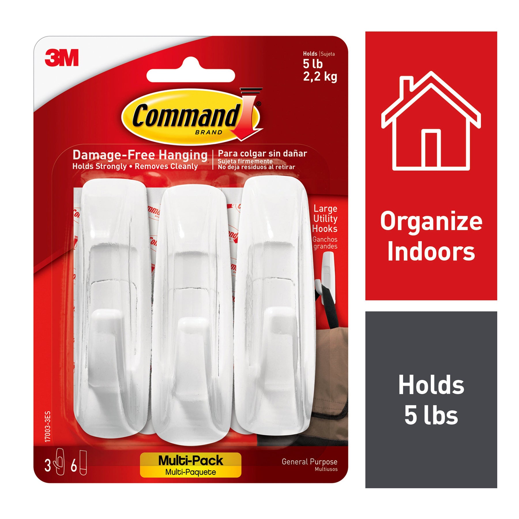 Command™ Large Utility Hooks Multi-Pack, 3 Count