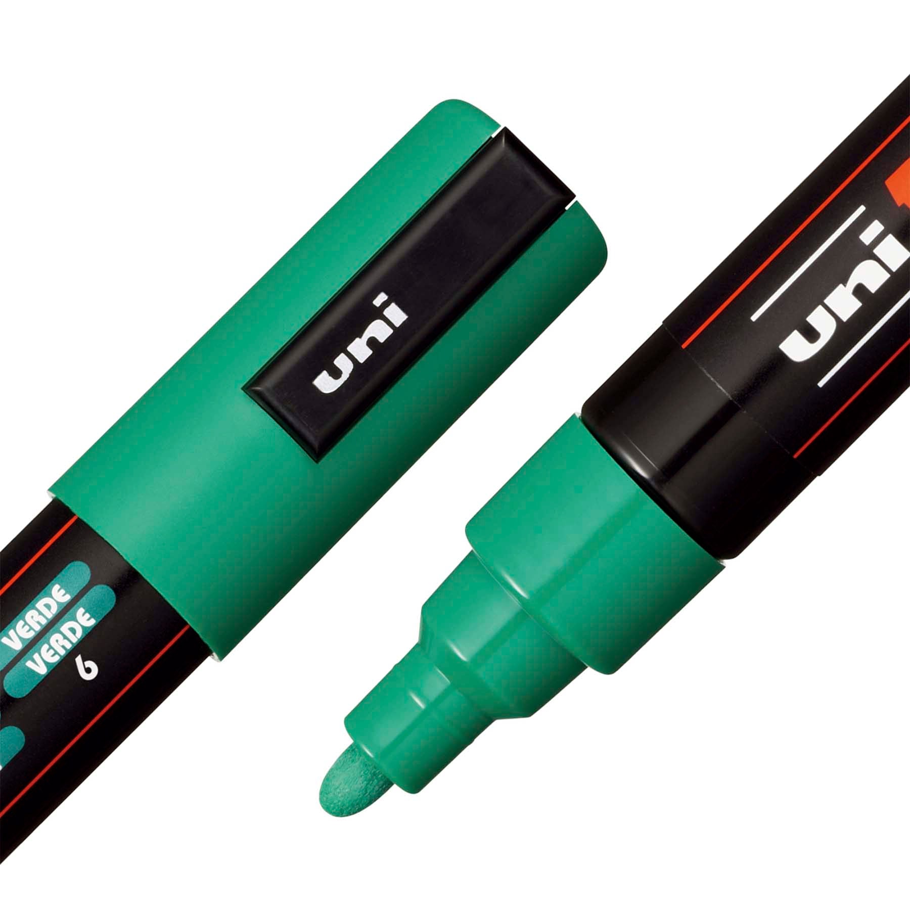 uni® POSCA PC-5M Water-Based Paint Markers, Reversible Medium Tip (1.8-2.5mm), Green