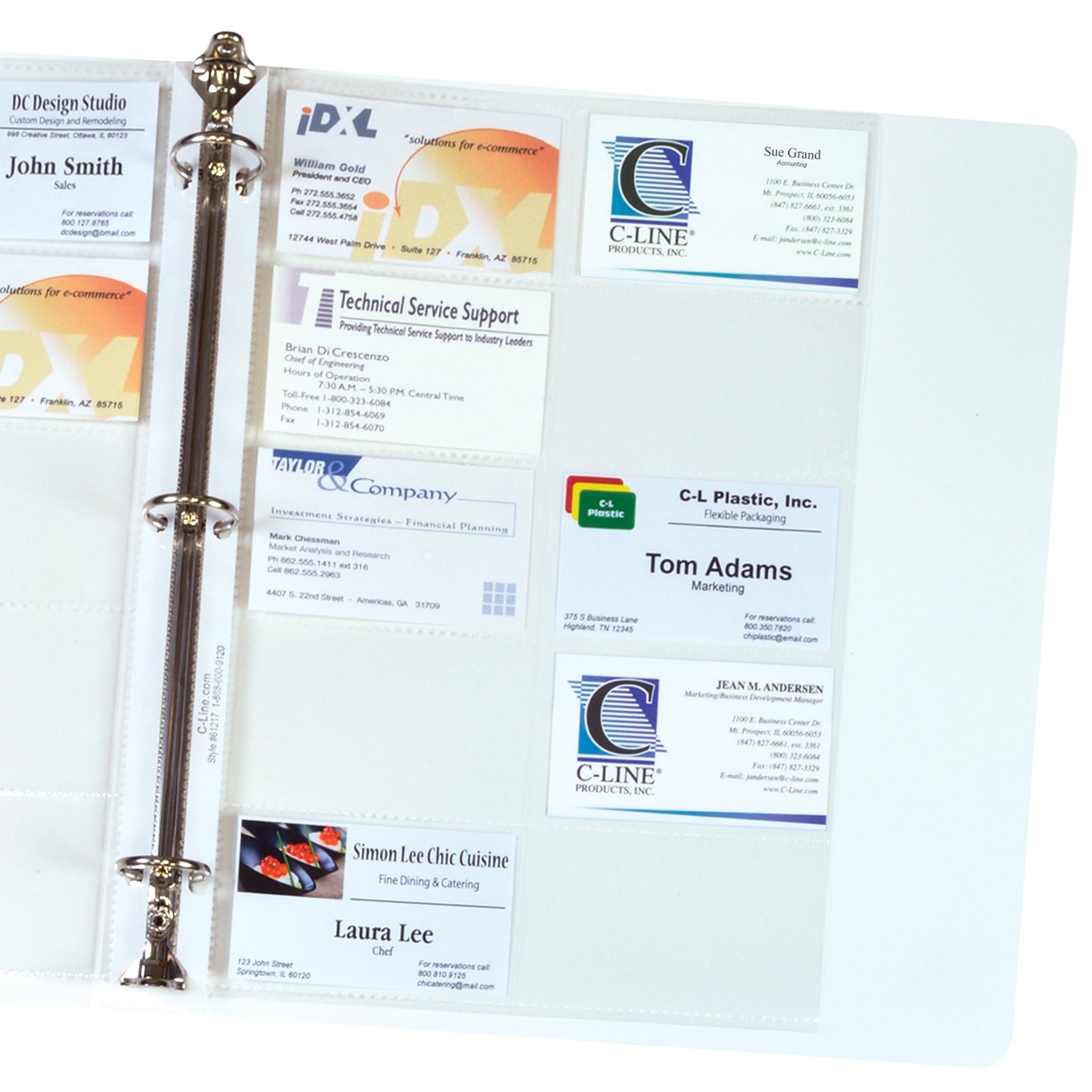 Business Card Holder, Poly without Tabs, Holds 20 Cards/Page, 11-1/4 x 8-1/8, Pack of 10