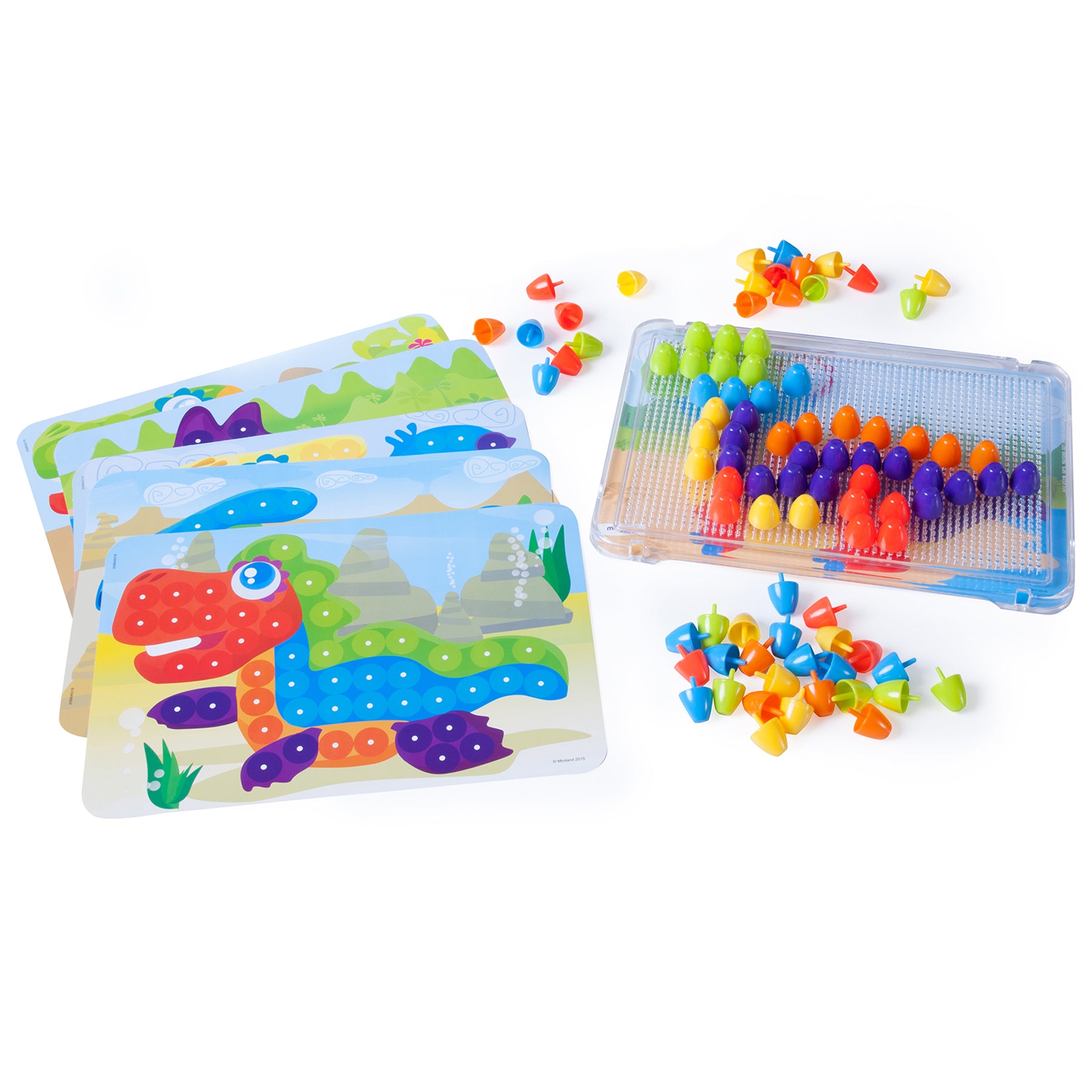 Pegs & Patterns Set, Bright Colors, 90 Pieces