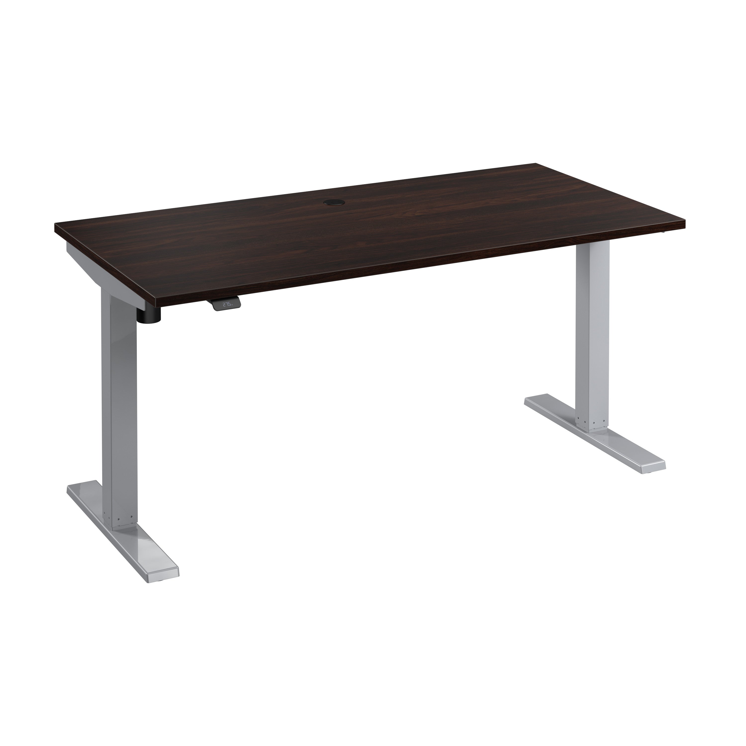 Bush Business Furniture Move 40 Series 60W x 30D Electric Height Adjustable Standing Desk in Black Walnut with Metallic Gray Base - 59.45" Width x 29.37" Depth x 28.17" Height