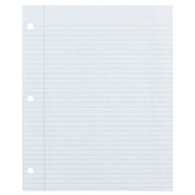 Recycled Filler Paper, White, 3-Hole Punched, 9/32" Ruled w/ Margin 8-1/2" x 11", 500 Sheets
