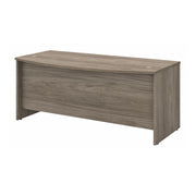 Bush Business Furniture Studio C 72W x 36D Bow Front Desk in Modern Hickory - 71.02" Width x 35.43" Depth x 29.84" Height