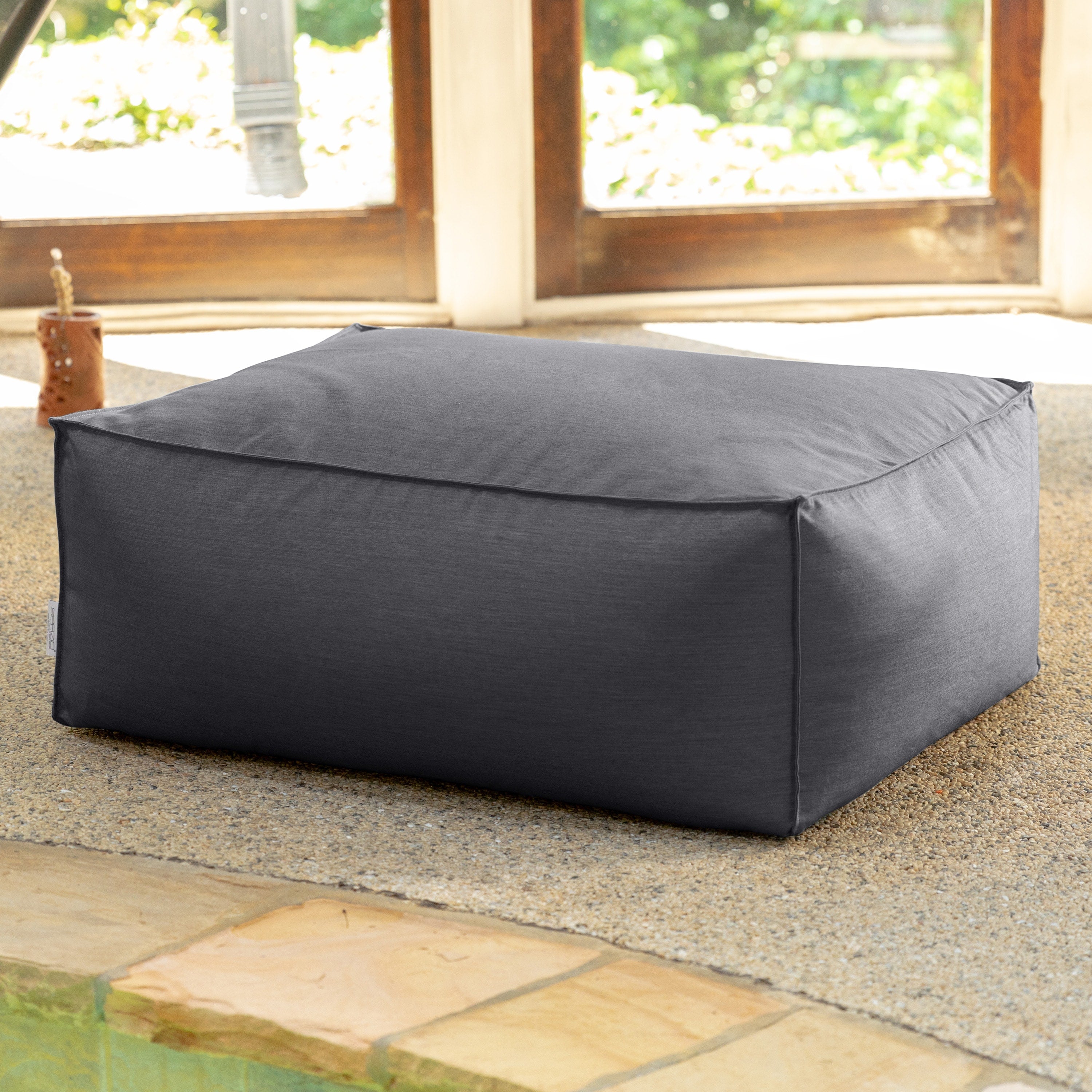 Baya Outdoor Ottoman - Sunbrella, Charcoal