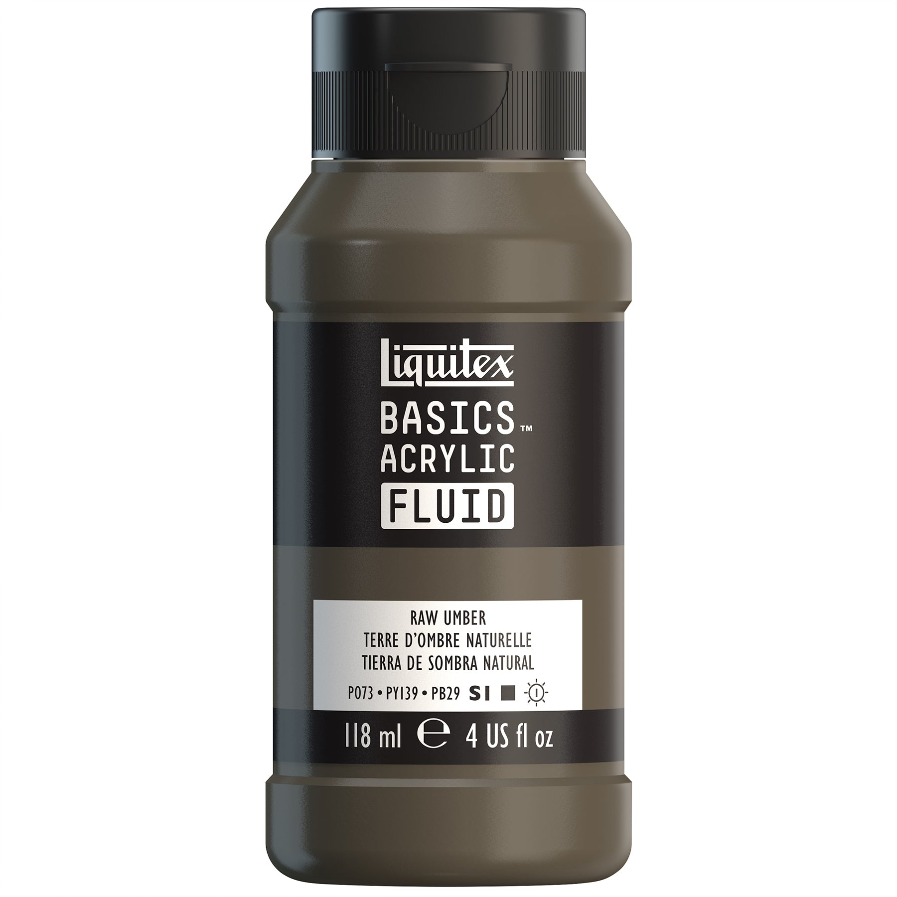 LQ BASICS Acrylic Fluid 118ml Bottle -  Raw Umber