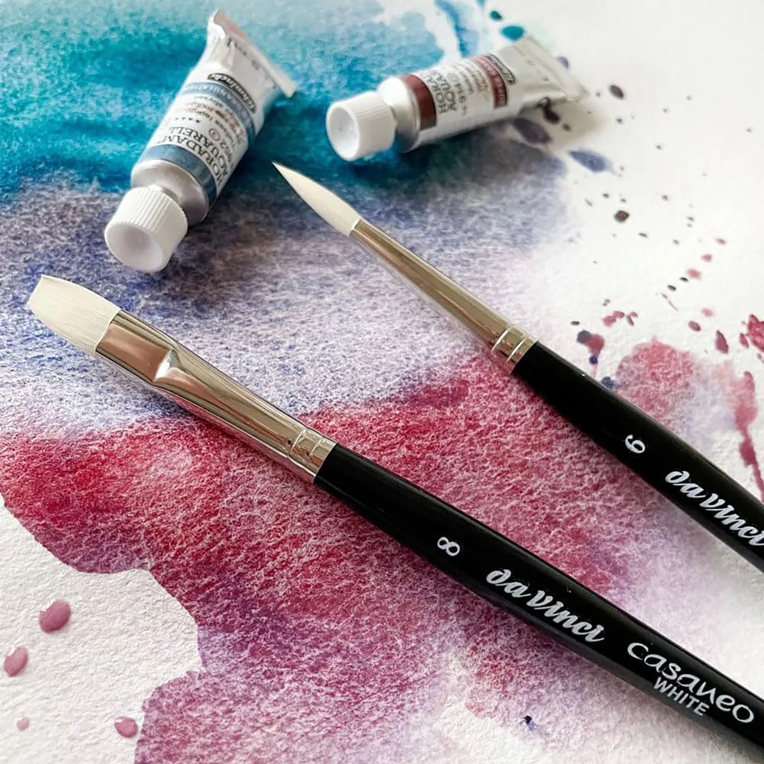 CASANEO White for Schmincke Horadam, Synthetic, Watercolor, Series 5391, 2 Brush Set