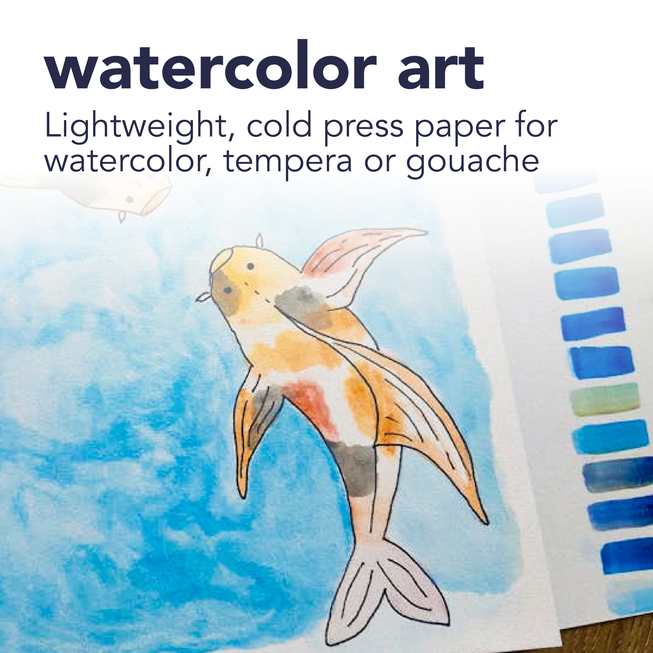 200 Series Watercolor Pad, Tape Binding, 15 Sheets, 9x12 inch