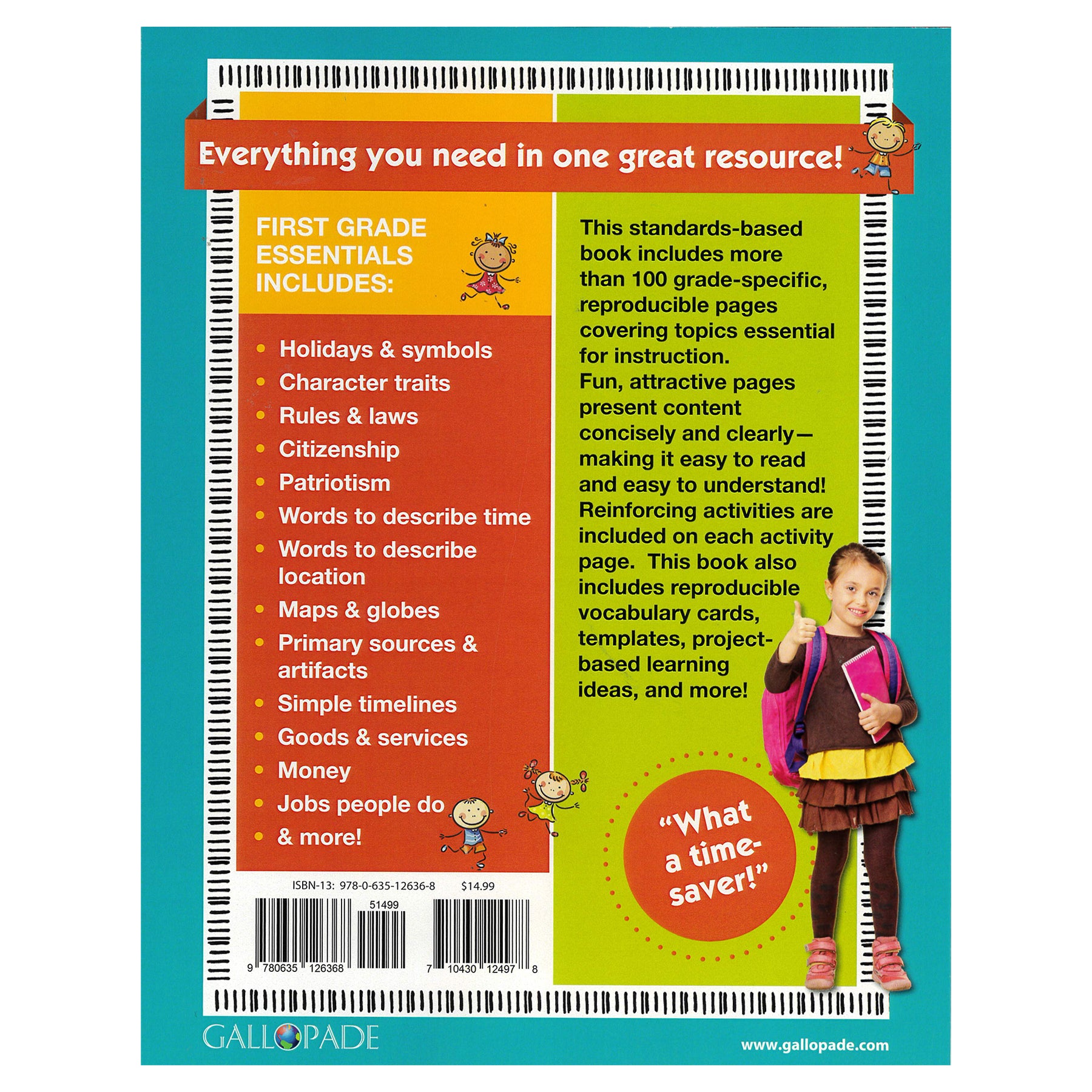 First Grade Essentials for Social Studies Reproducible Book