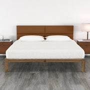 Jaxx Panelist Modern Padded Headboard – Set of 4 Wall Mounted Panels (Each 11.25" x 38") - King, Vegan Leather, Tiger Eye Brown