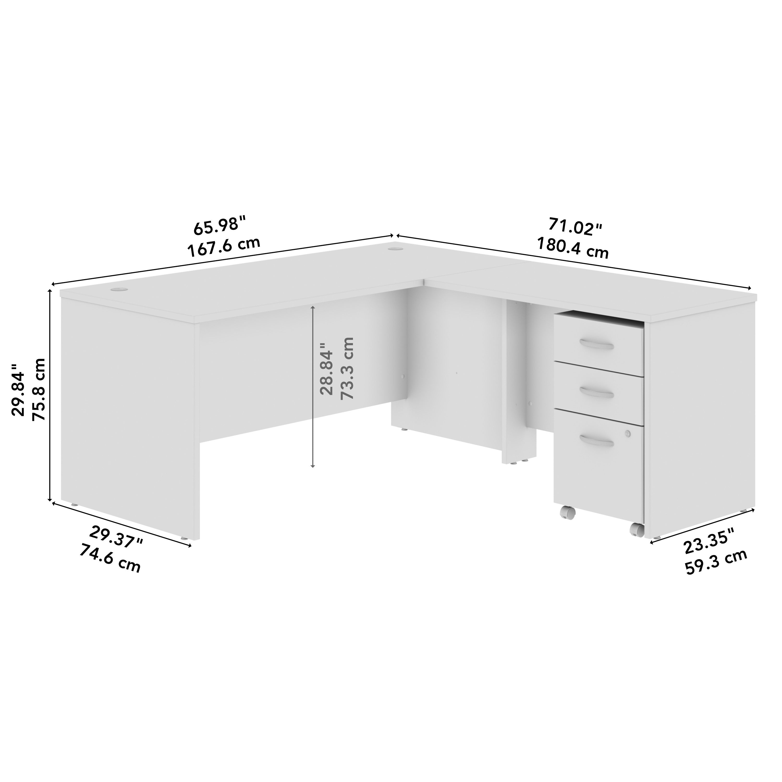 Bush Business Furniture Series C 66W L Shaped Desk with 42W Return and Mobile File Cabinet in Mocha Cherry - 65.98" Width x 71.02" Depth x 29.84" Height