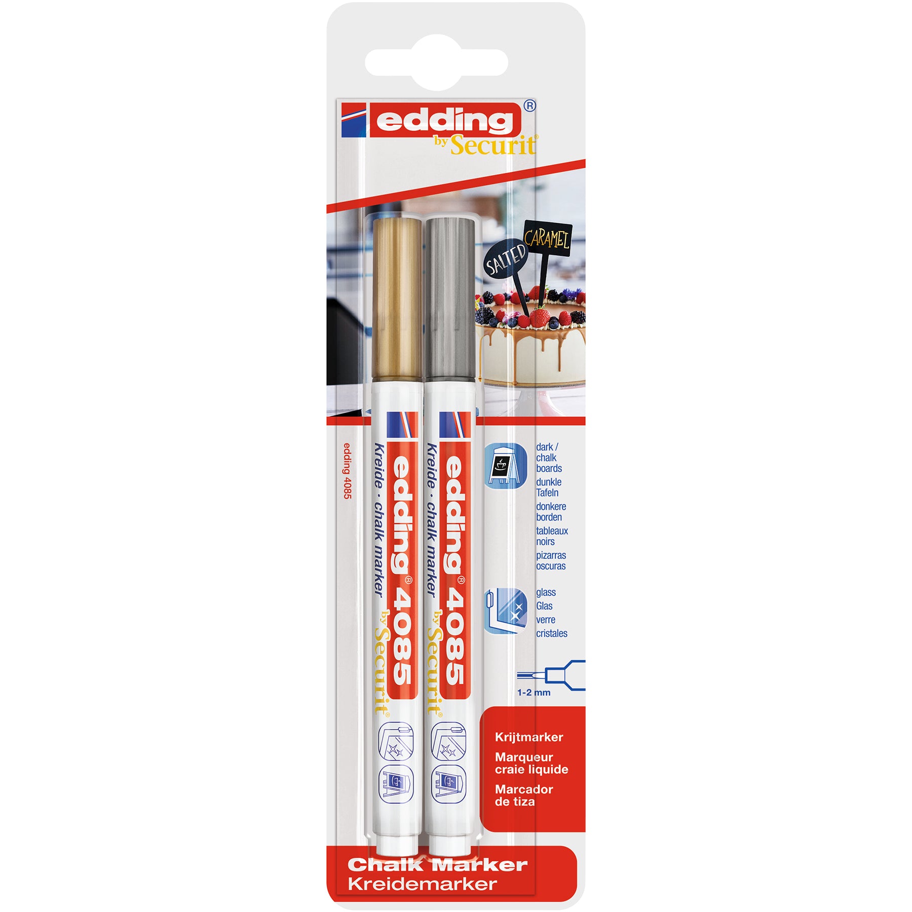 edding 4085 Chalk Marker Blister 2pk - Assorted