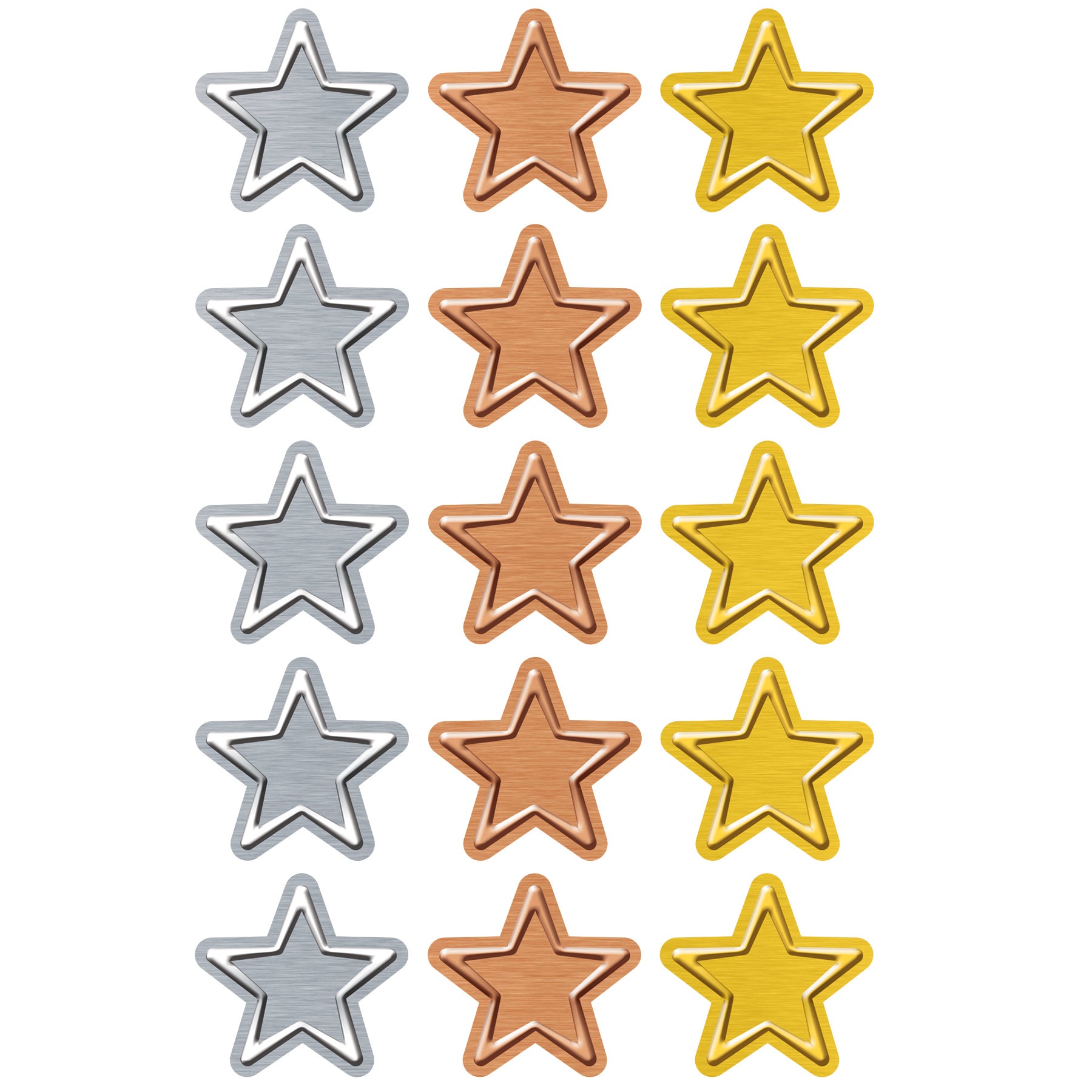 I ♥ Metal Stars superShapes Stickers - Large, 120 Count