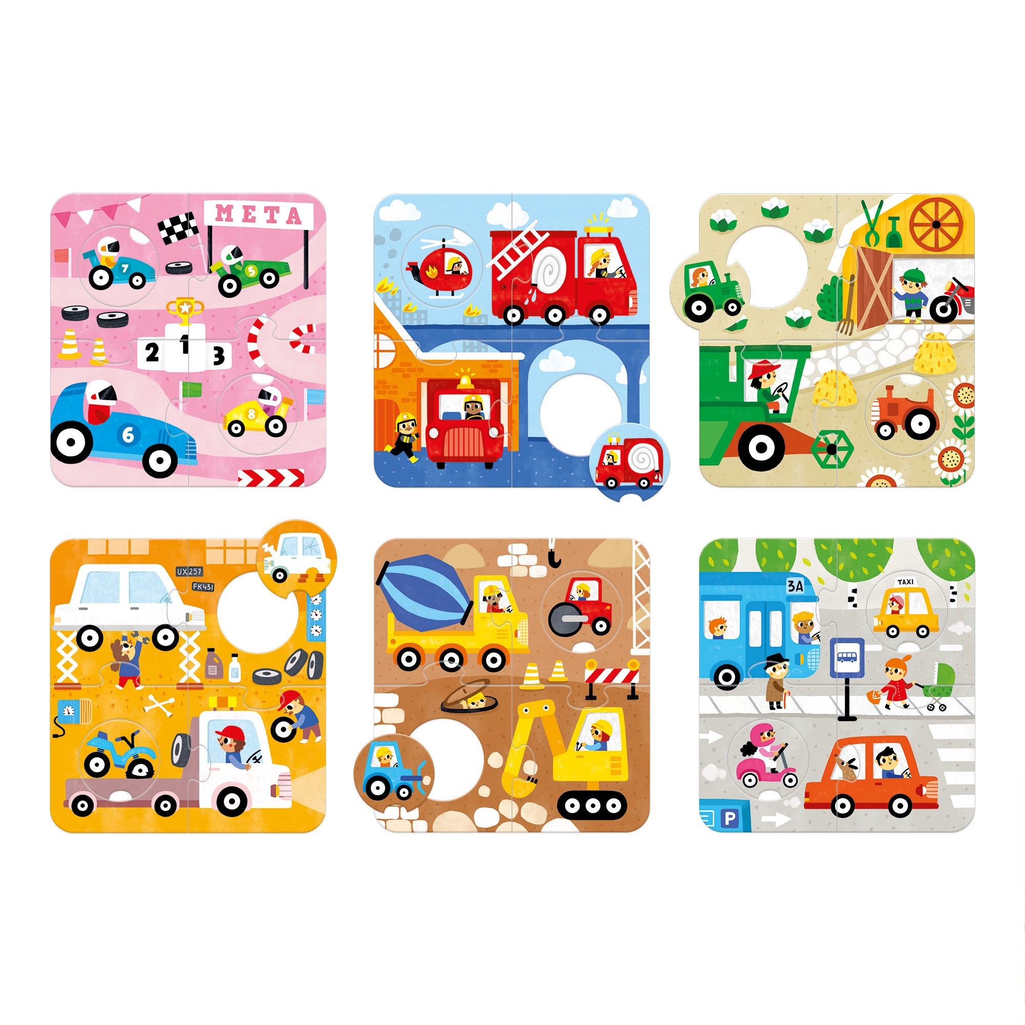 Match the Vehicles Puzzles, 6 Puzzles, Ages 2+