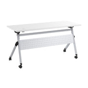 Bush Business Furniture Envision 60W Folding Training Table with Powered Grommets in White - 59.45" Width x 23.54" Depth x 29.62" Height