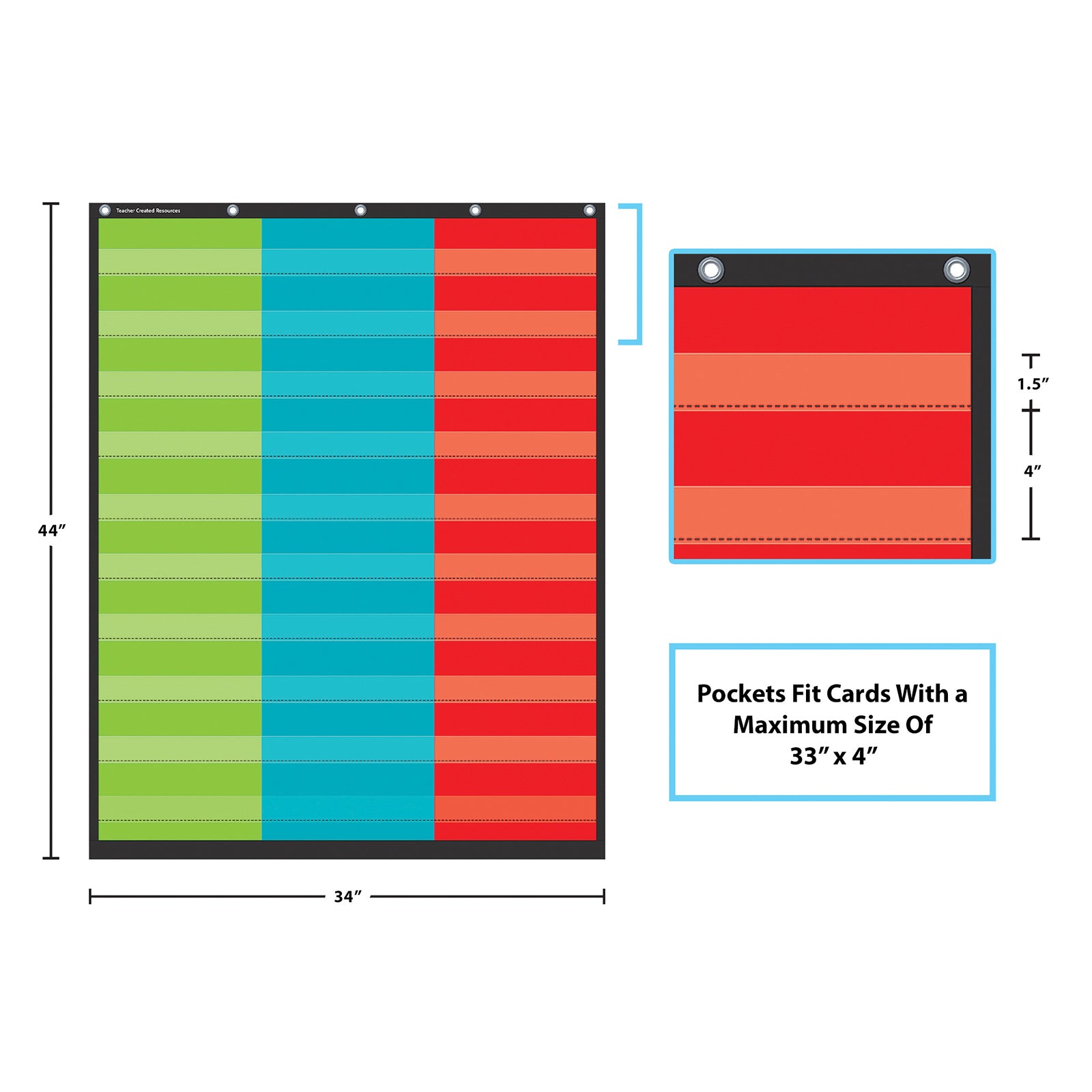 3 Column Pocket Chart (34" x 44")