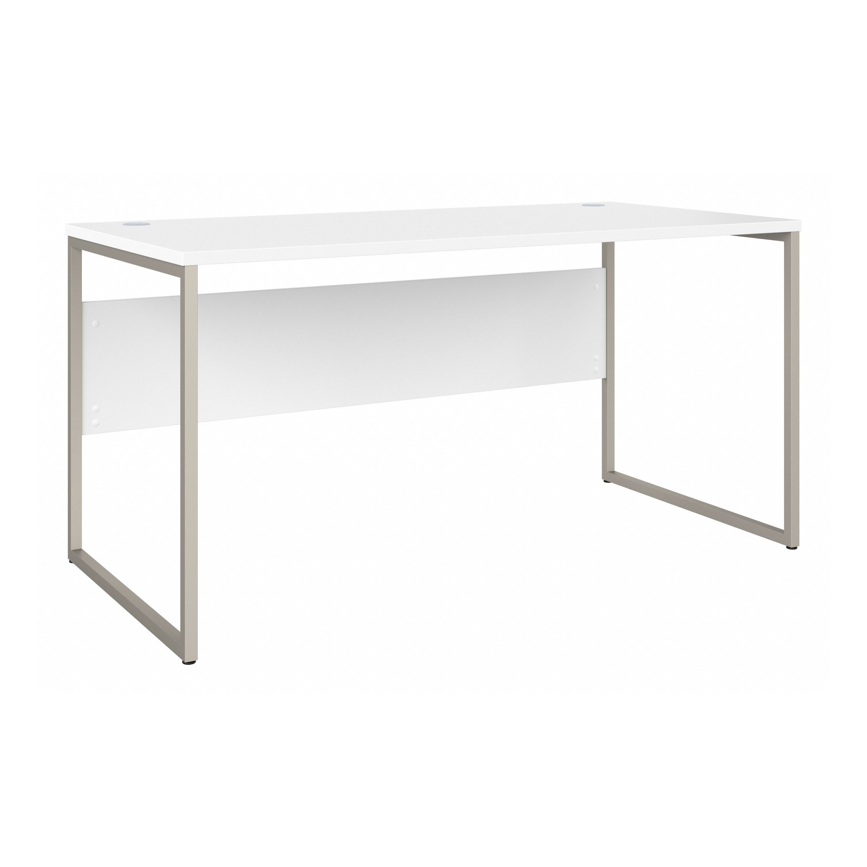 Bush Business Furniture Hybrid 60W x 30D Computer Table Desk with Metal Legs in White - 59.45" Width x 29.37" Depth x 29.91" Height
