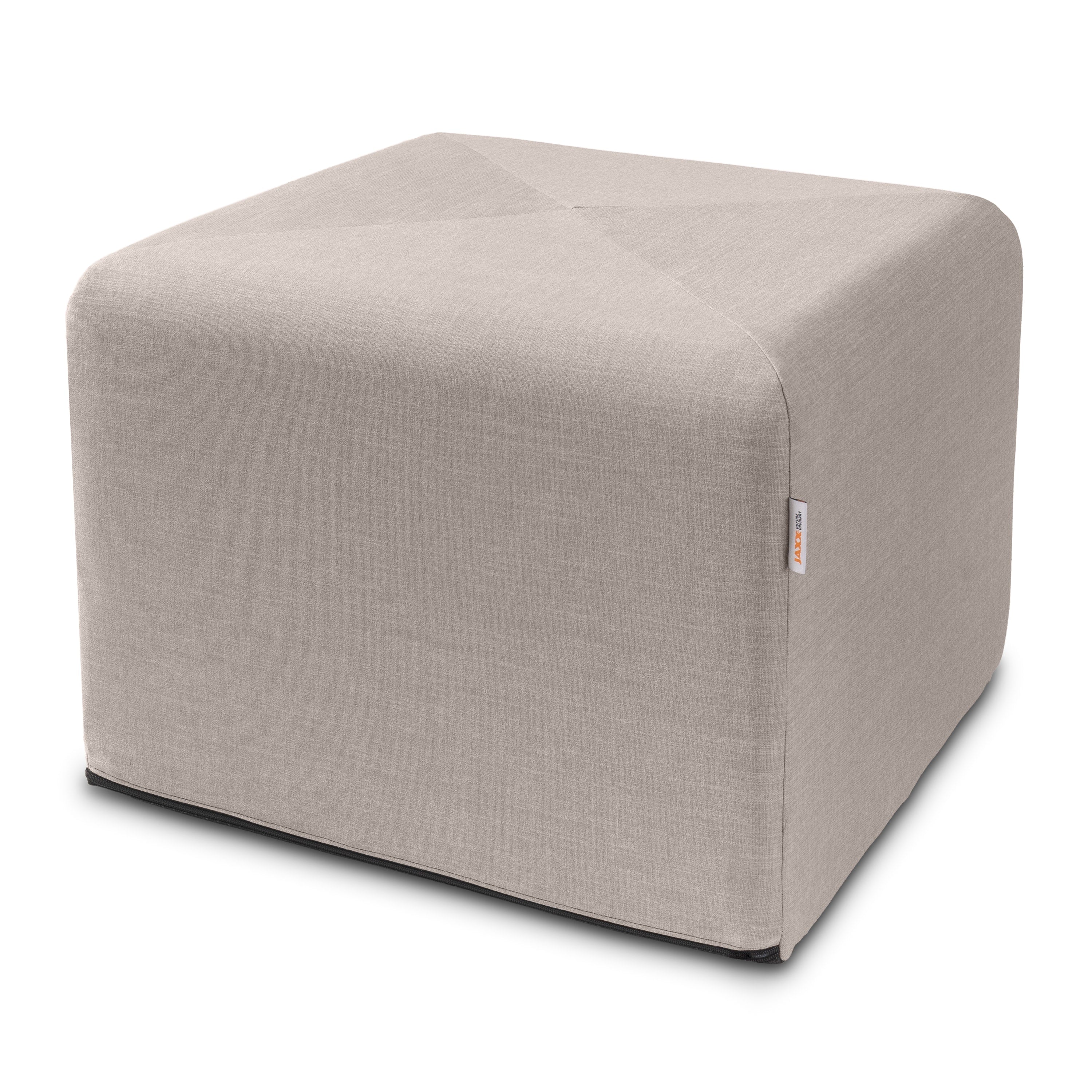 Jaxx Monroe Square Foam Ottoman with Stain Resistant Performance Fabric, Large (24 x 24 x 18), Shark Grey