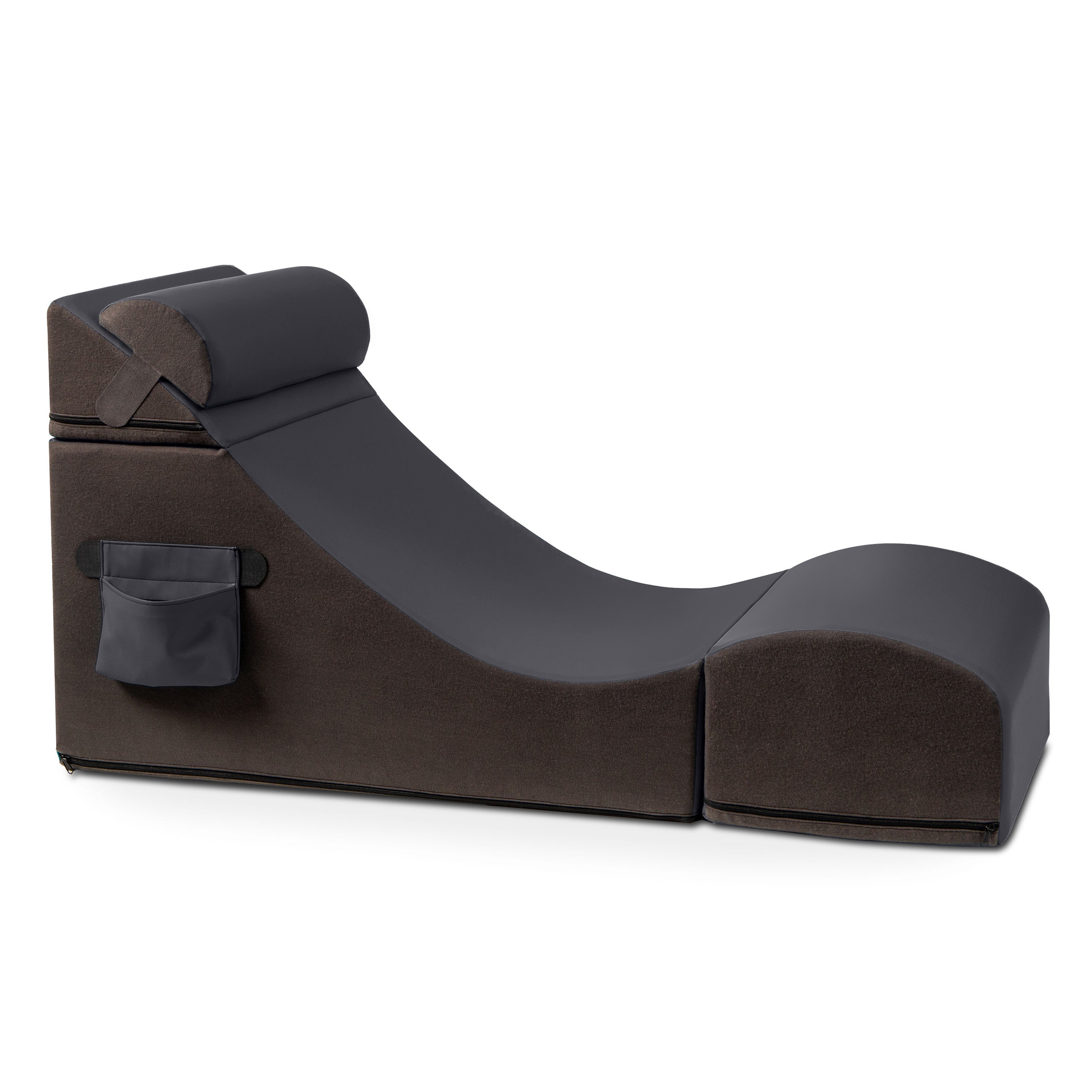 Jaxx Flexx V-Tex Convertible 3 in 1 Gamer Chair, Table, & Ottoman w/ Adjustable Headrest & Pocket - Vinyl Red