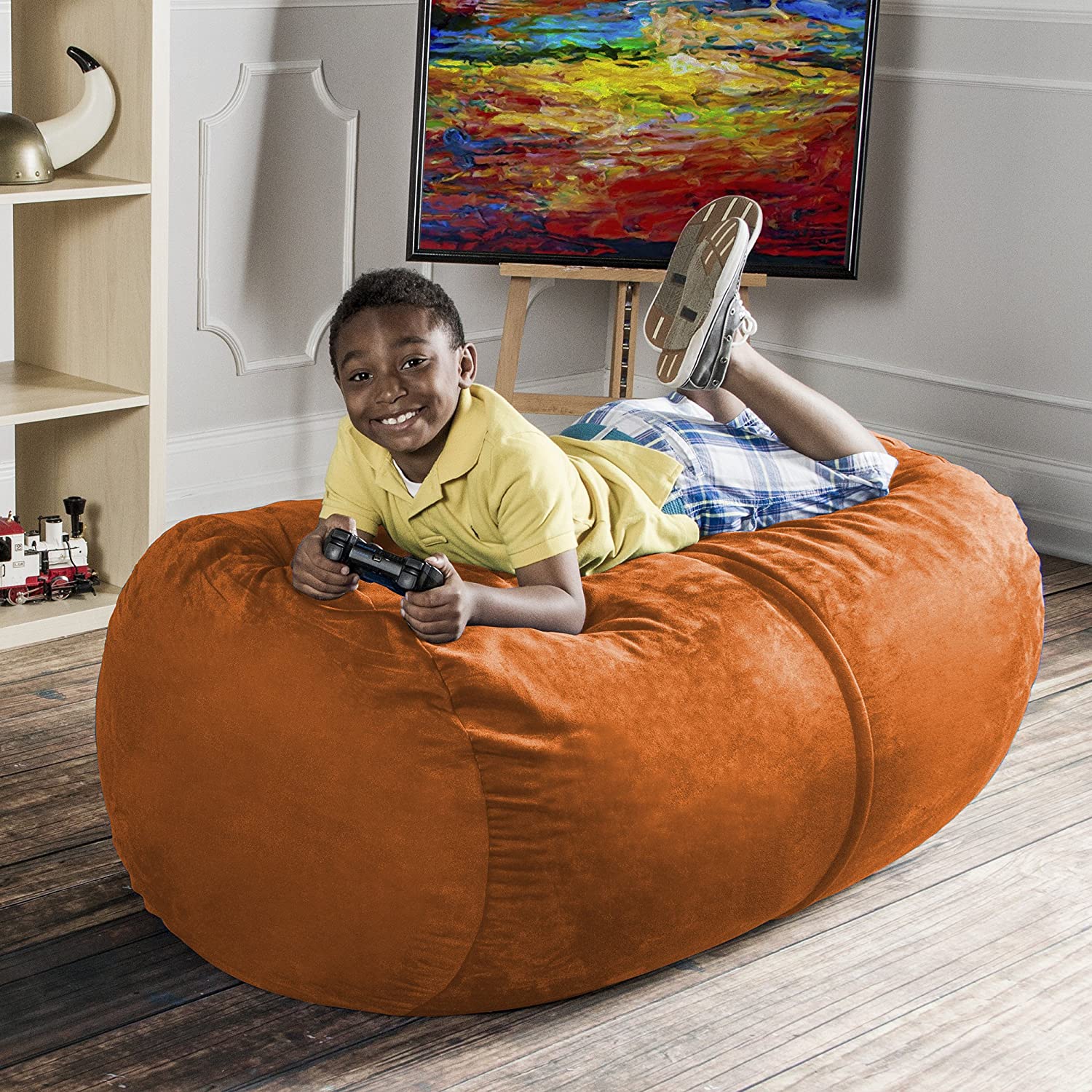Jaxx Sofa Saxx 4-foot Bean Bag Lounger, Mandarin