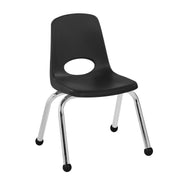 12" Stack Chair with Ball Glides - Black
