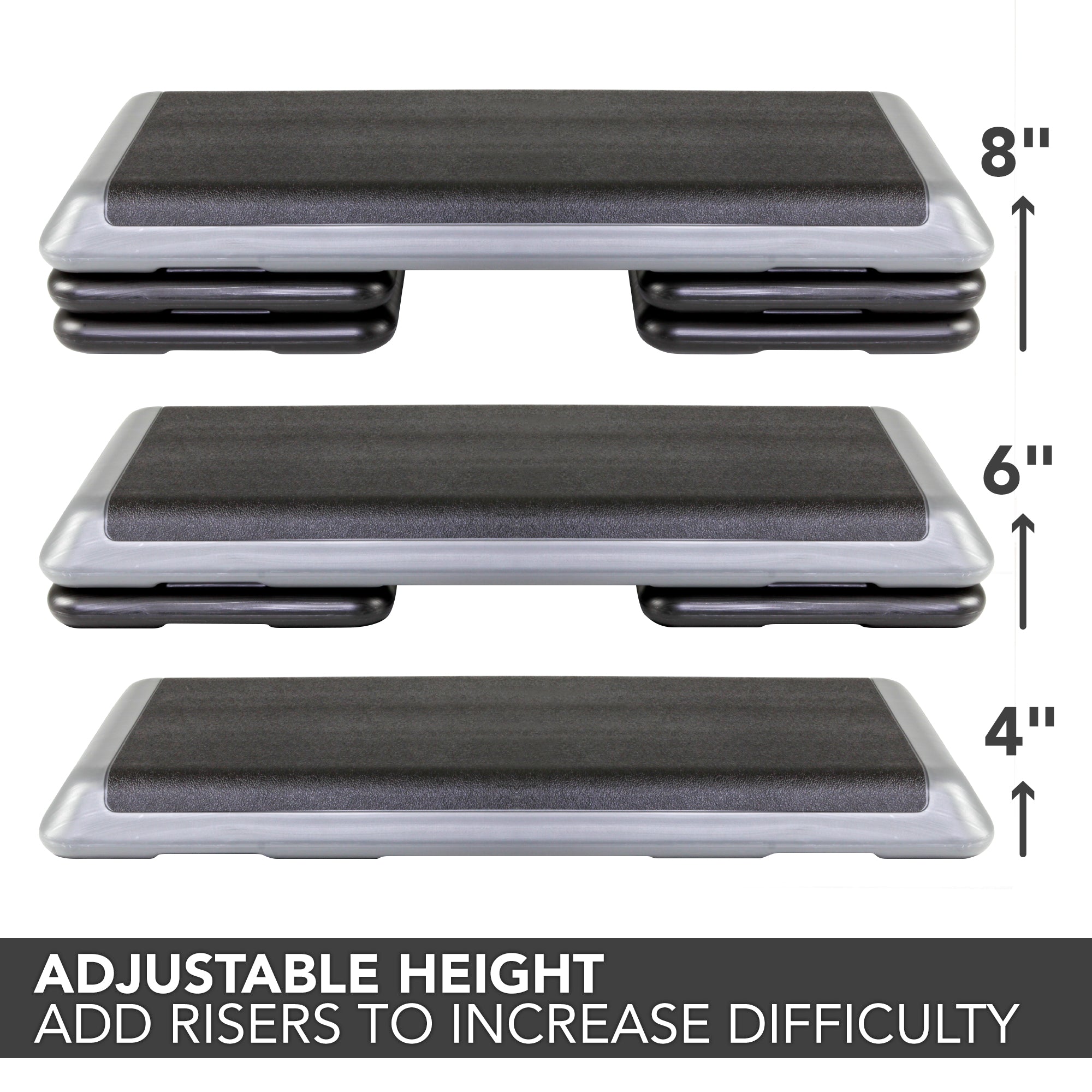 Original Health Club Step w/ (4) Original Risers - Grey