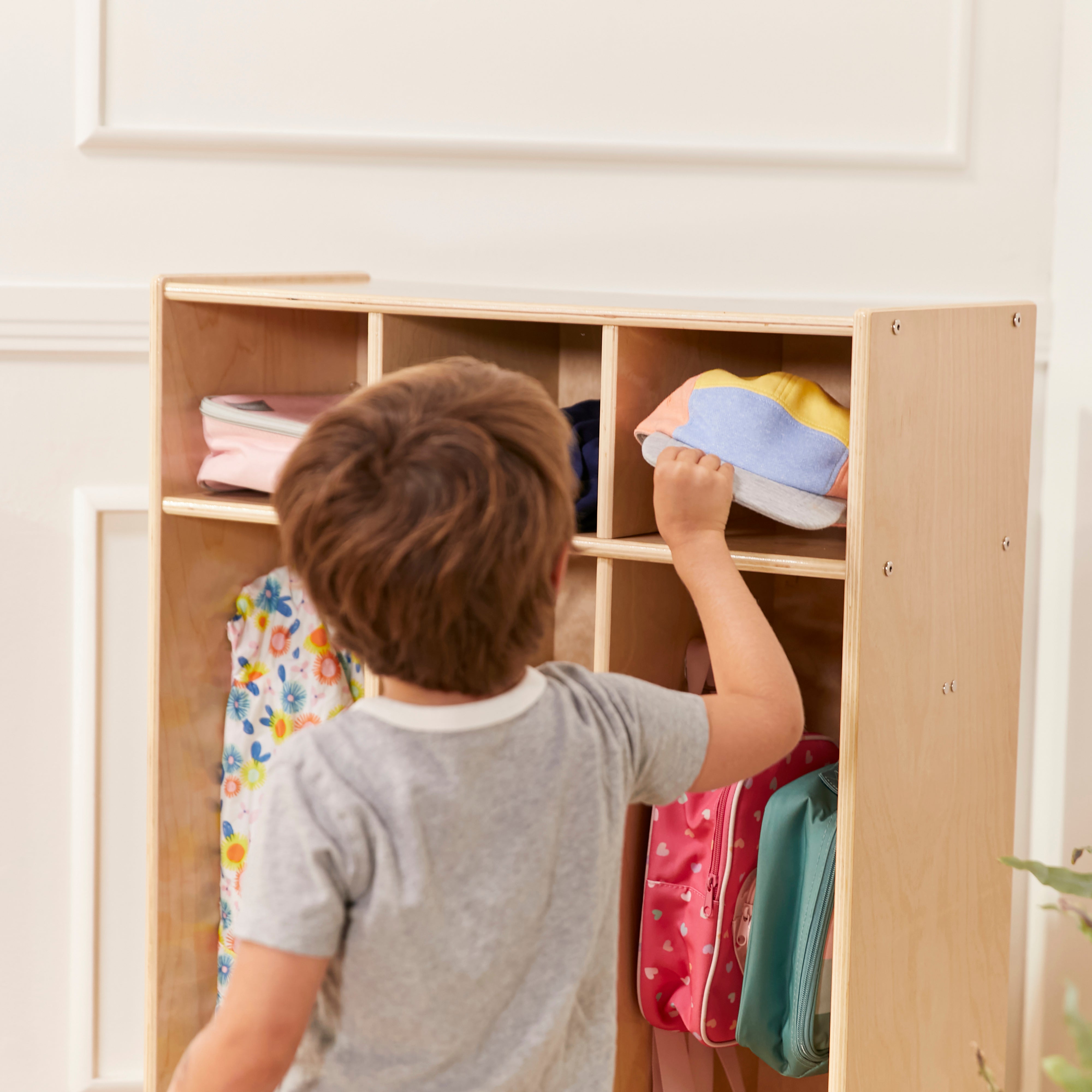 Streamline 3-Section Coat Locker - Natural