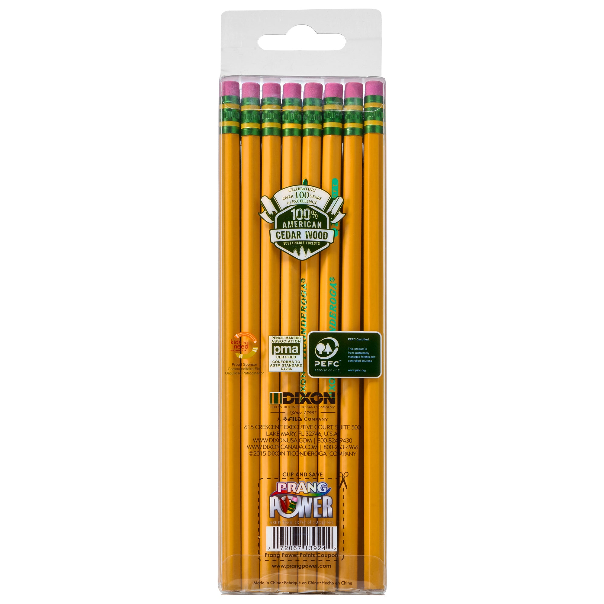 Pencils, #2 Soft, Yellow, Unsharpened, Pack of 24