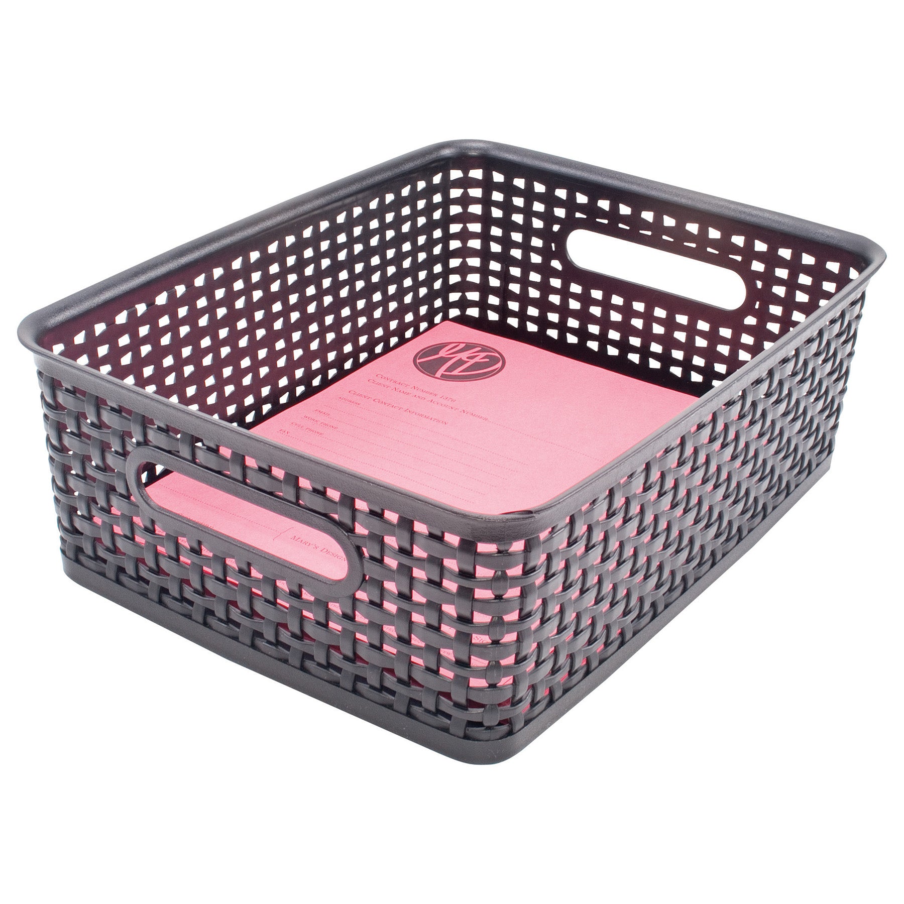 Black Plastic Weave Bins, Medium, Pack of 2