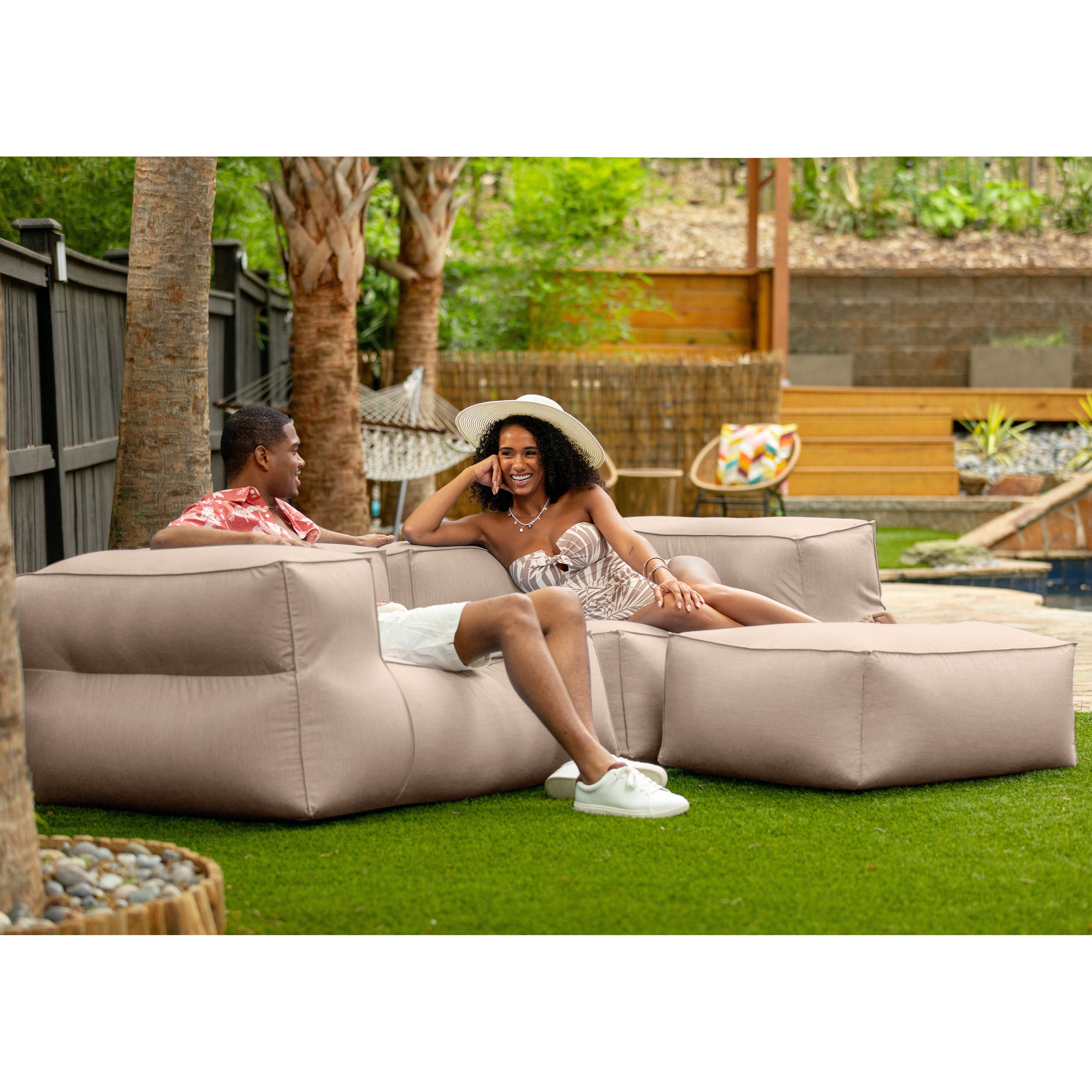 Baya Outdoor Modular Loveseat - Luxurious Soft Seating for Poolside or Hospitality, Petal