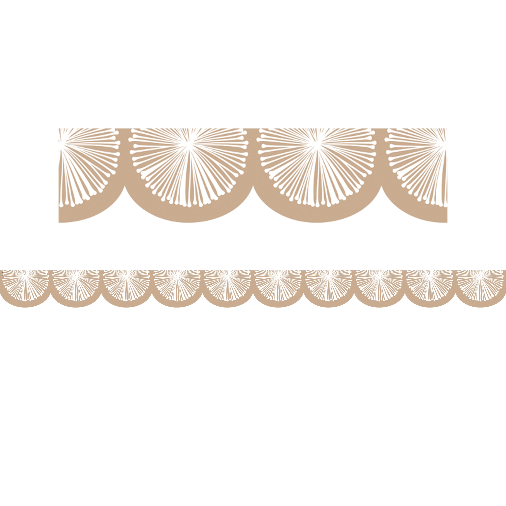 Natural Poms Scalloped Die-Cut Border Trim, 35 Feet