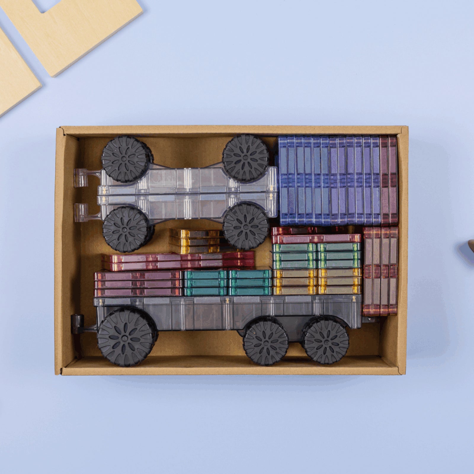Magnetic Tiles Pastel Transport Pack, 50 Pieces