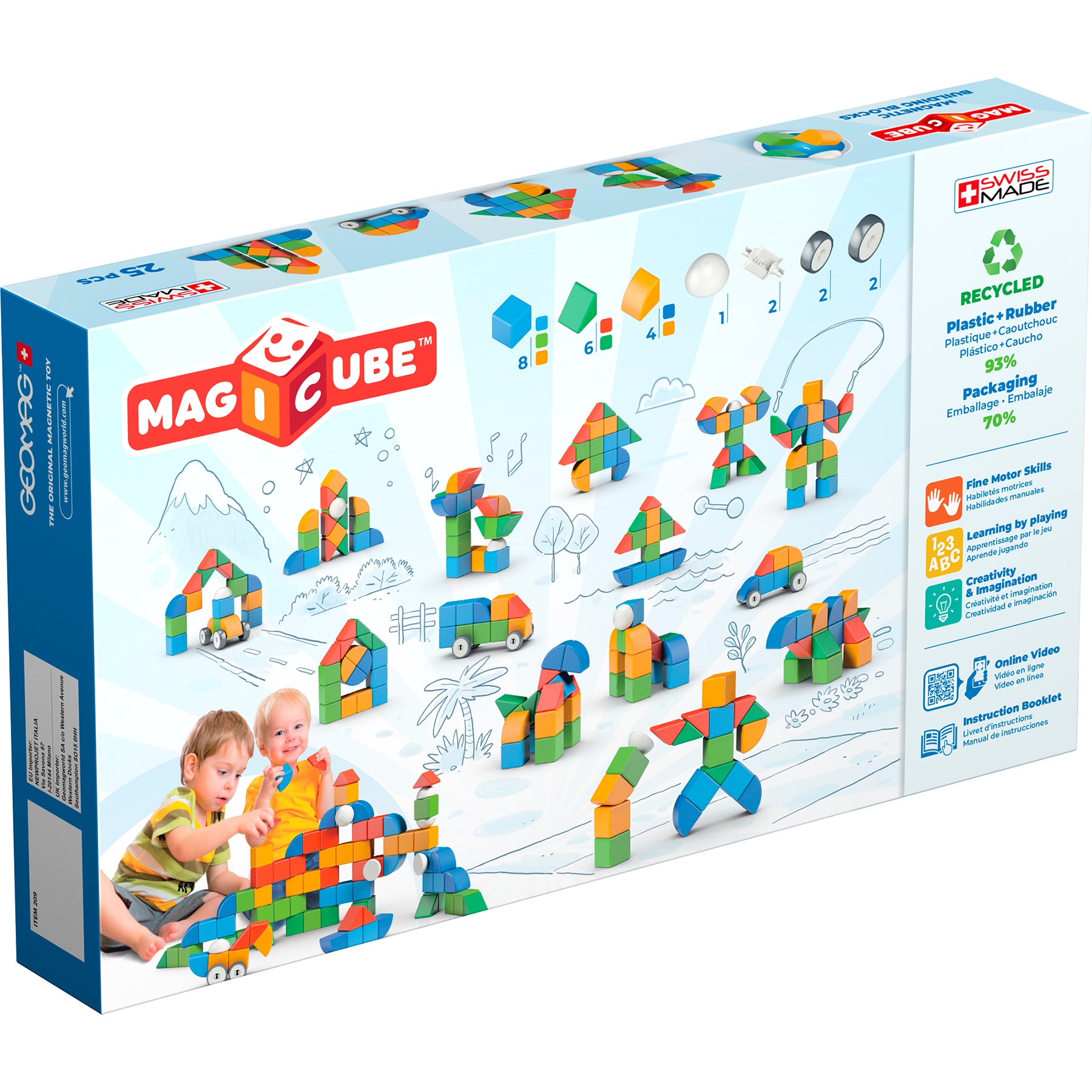 Geomag™ Magicube Magnetic Shapes & Animals Building Set, 25 Pieces
